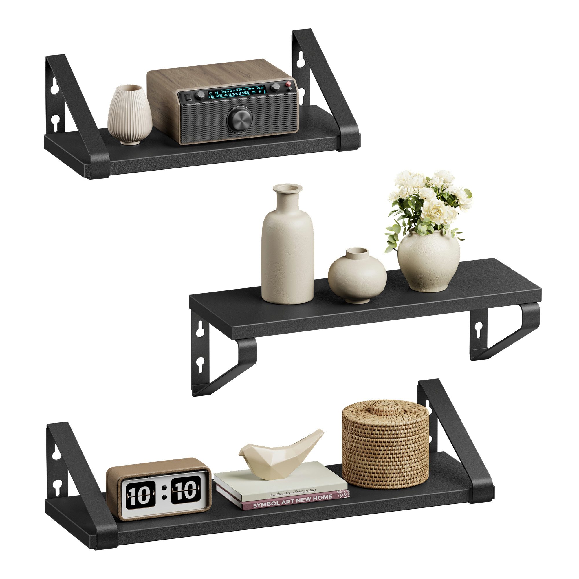 VASAGLE Wandregal Schweberegal, 3er Set, Regalbrett, 2 Montagemöglichkeiten günstig online kaufen