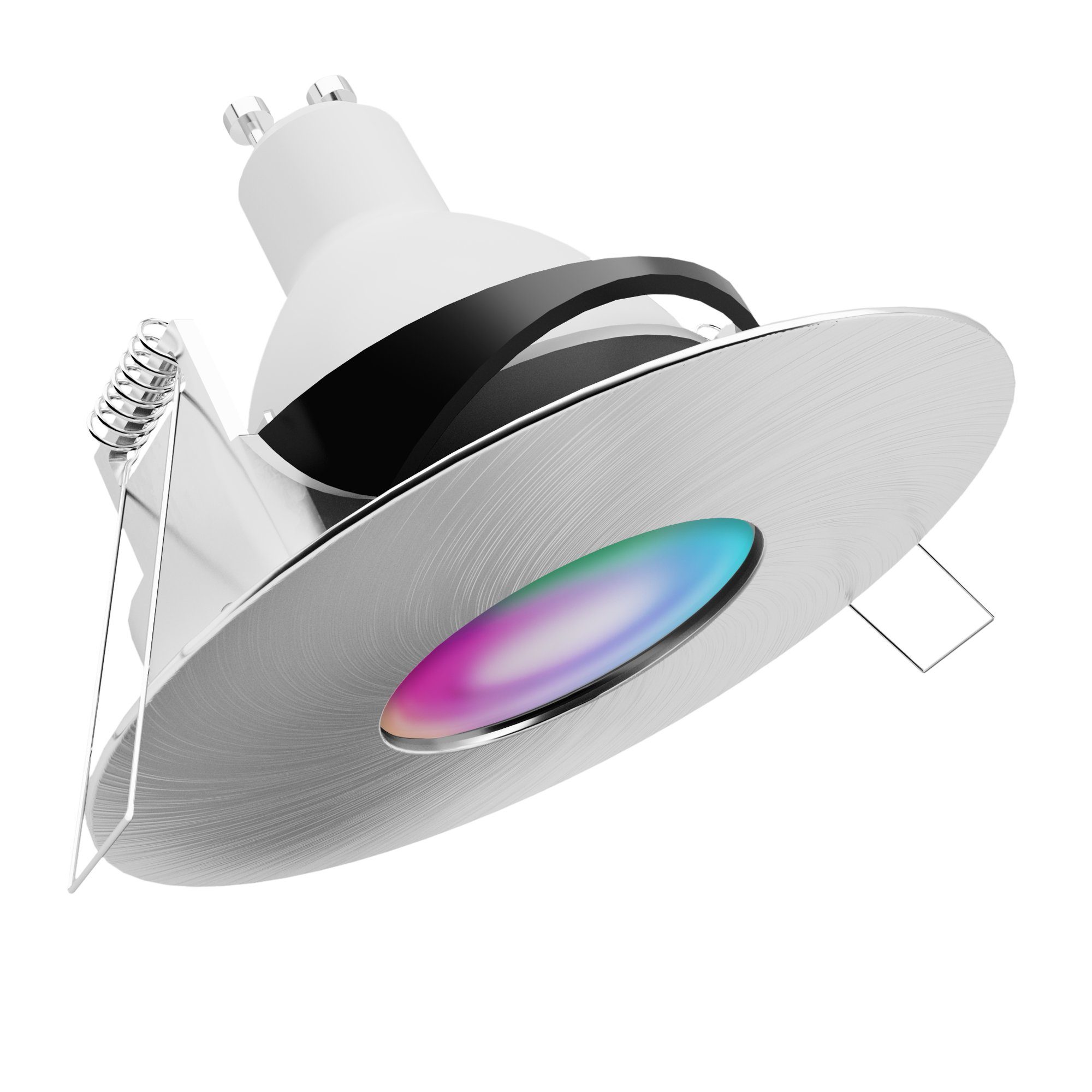 SSC-LUXon Außen-Deckenleuchte YOKU Einbauspot RGB schwenkbar GU10 silber RGB LED, IP65 WLAN rund mit