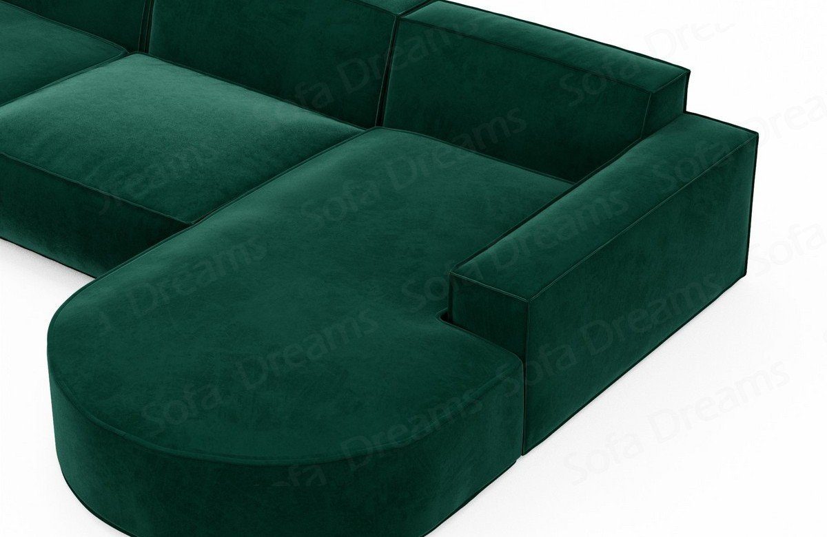 Sofa Dreams Ecksofa Design Stoffsofa Alegranza Samtstoff gruen37 L Loungesofa Sofa, Stoff Lounge Ecksofa