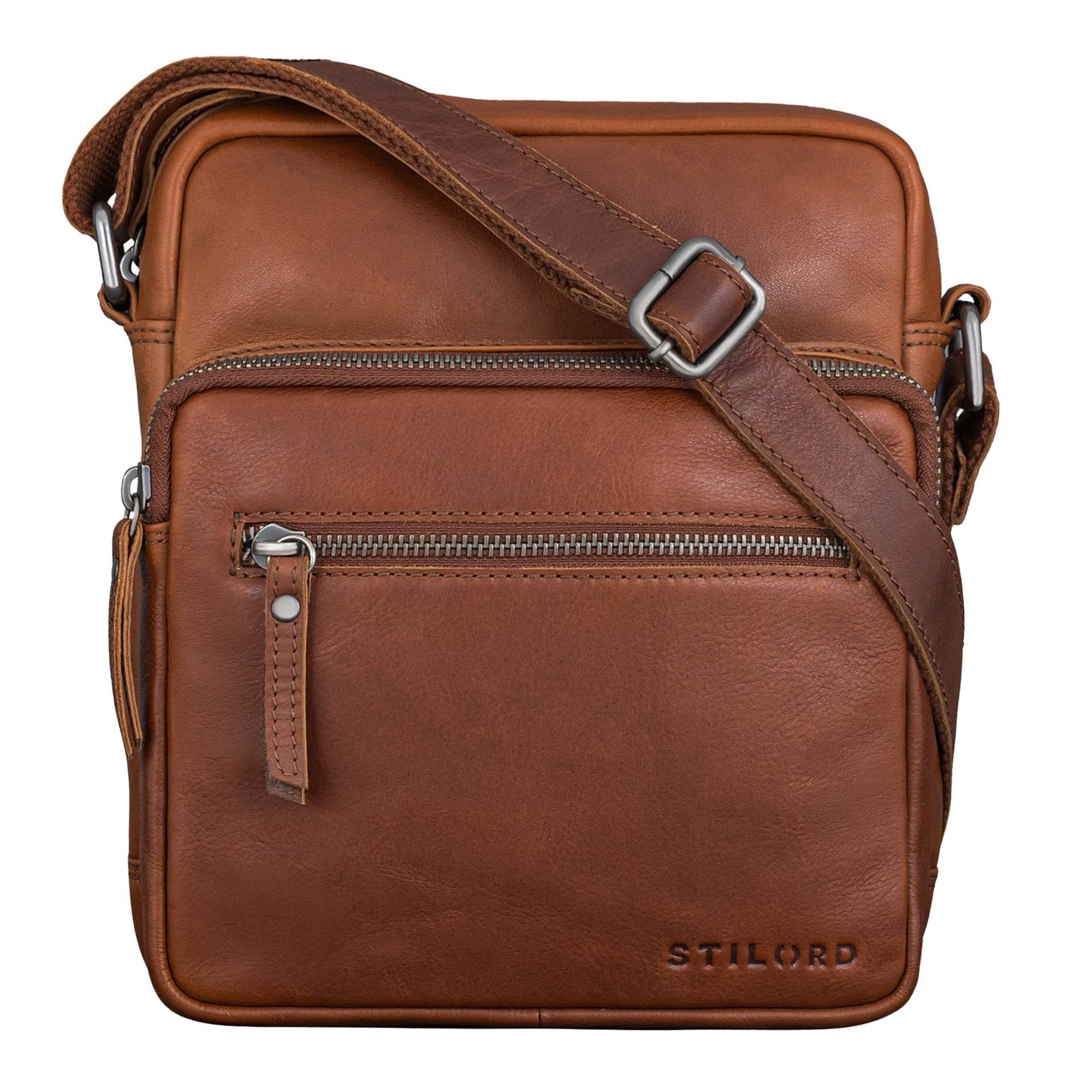 Schultertasche "Maris" Kleine Echtleder Umhängetasche für Herren für 8.3 Zoll Tablet