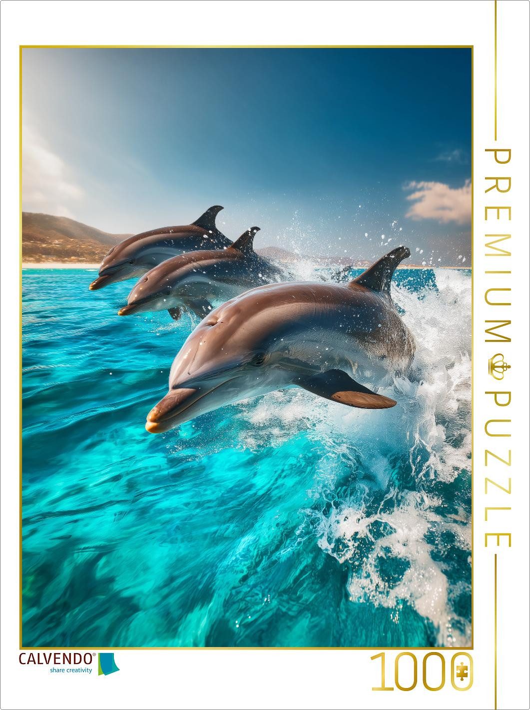 CALVENDO Puzzle CALVENDO Puzzle Delfine im türkisblauen Meer, 1000 Teile Lege-Größe 6, 1000 Puzzleteile