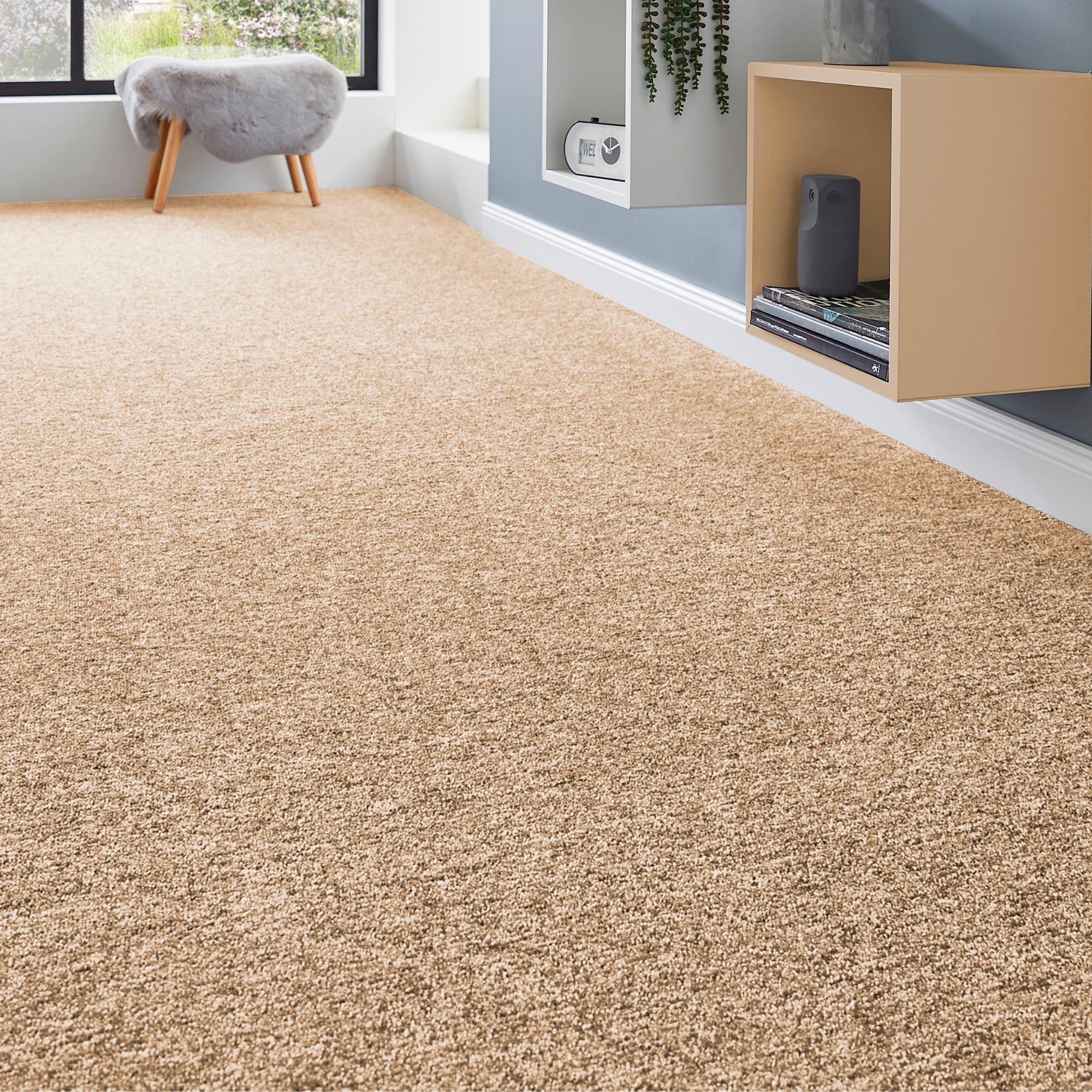 Andiamo Ковры Matz, Schlinge, Made in Belgium, rechteckig, Höhe: 6 mm, meliert, Breite 400 cm oder 500 cm, strapazierfähig & pflegeleicht