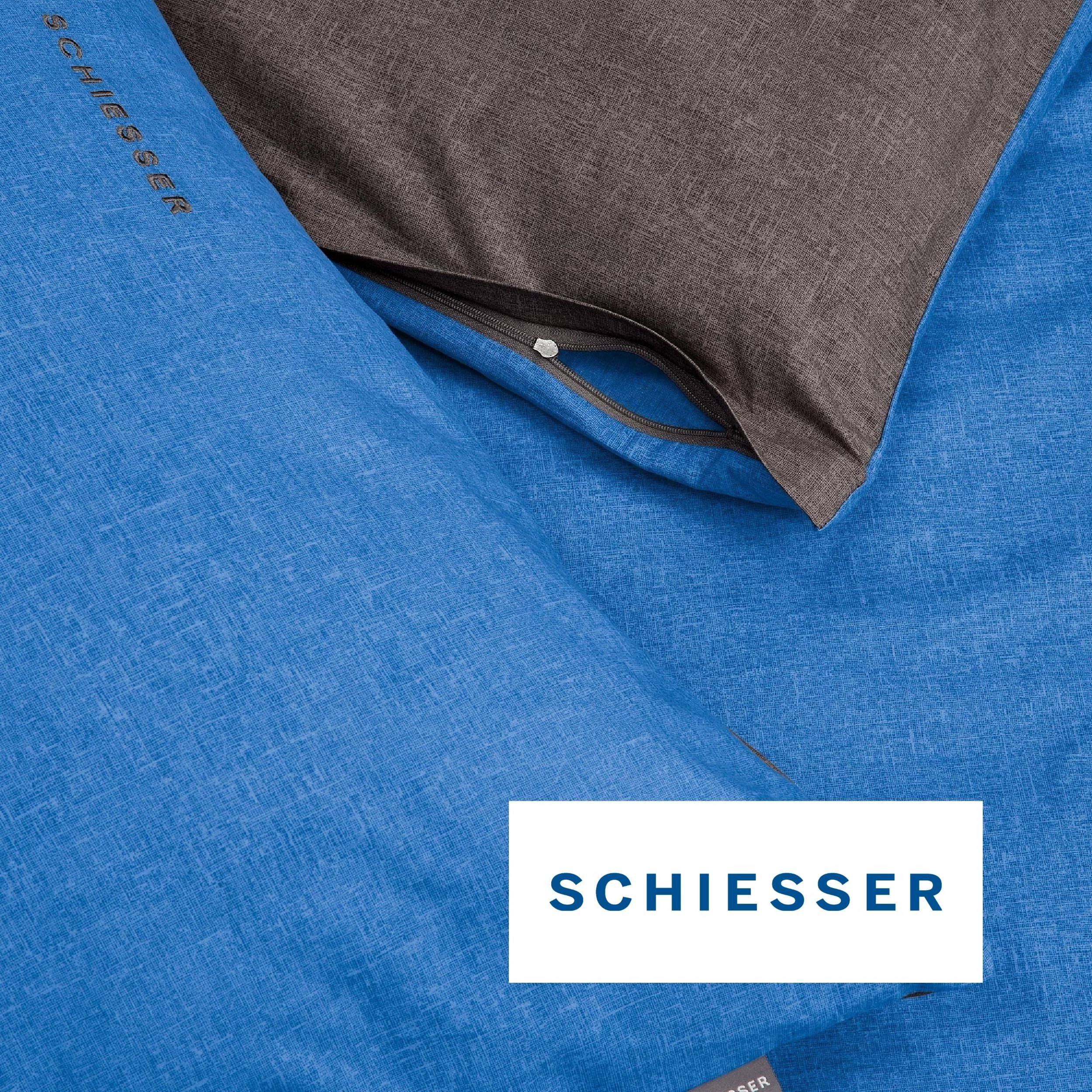Schiesser Wendebettwäsche Doubleface aus weicher Baumwolle mit edlem Melangeeffekt, Renforcé, 2 teilig, ab Größe 135x200 cm erhältlich, OEKO-TEX® MADE IN GREEN – Bild 4 von 5