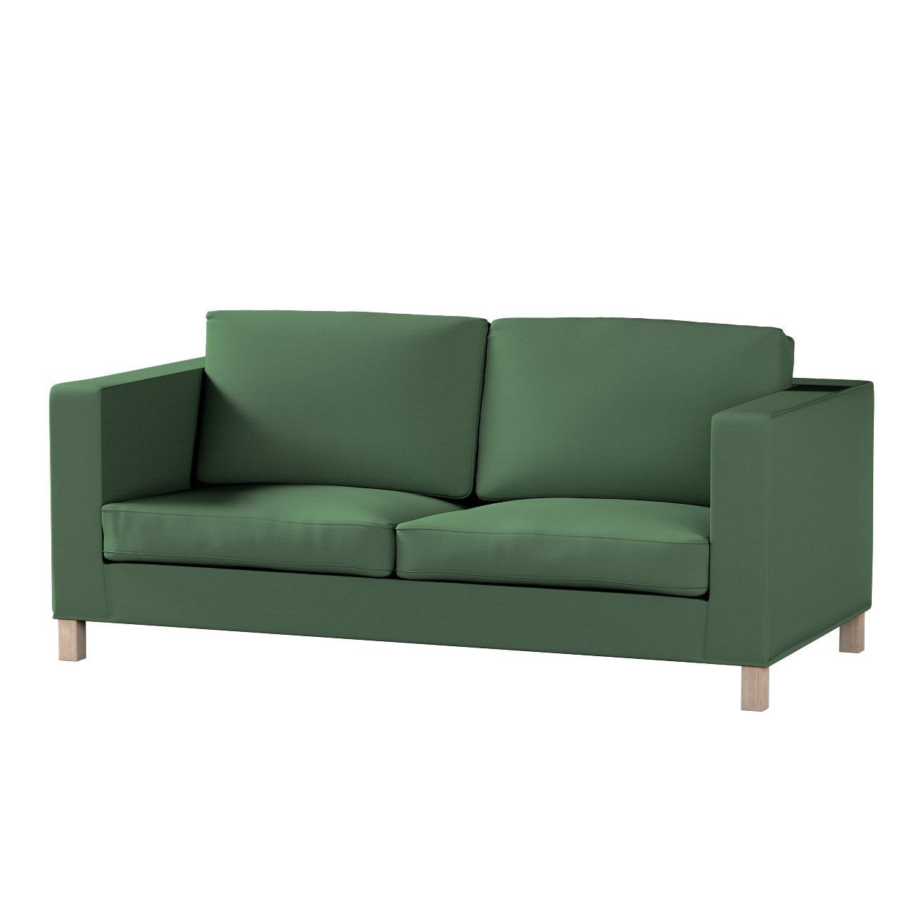 Sofahusse Karlanda Schlafsofa kurz, Cotton Panama, Dekoria waldgrün