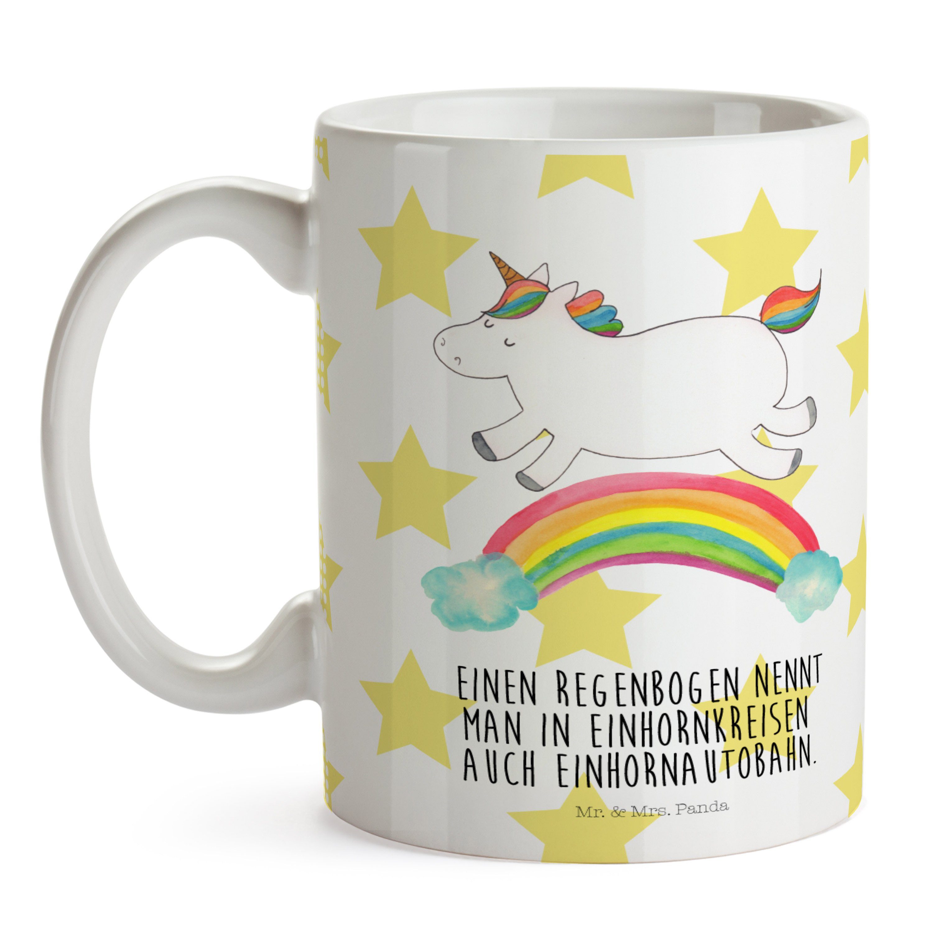 Pegasus, Tasse Geschenk, Tass, Weiß Einhorn Geschenk - Mr. Mrs. Keramik Regenbogen Unicorn, - & Panda