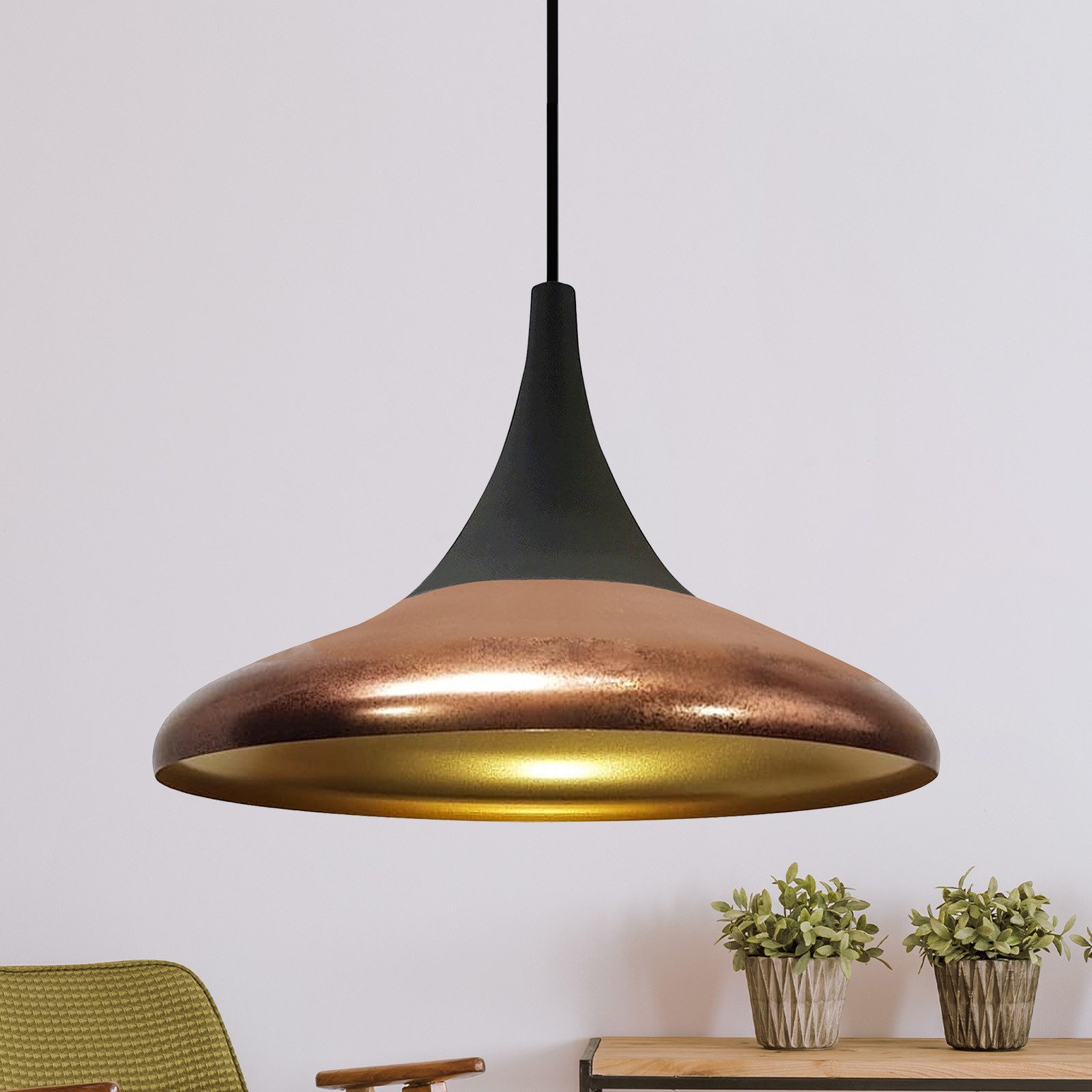 Bamyum Pendelleuchte Pendelleuchte Paladin Metall Ø35cm, günstig online kaufen