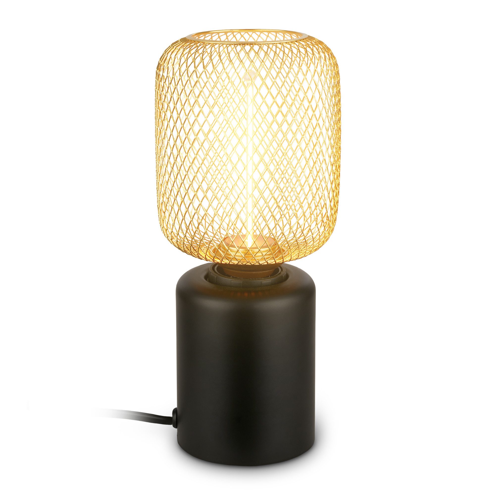 Briloner Leuchten LED Tischleuchte Tischlampe Drahtschirm Modern, LED wechselbar