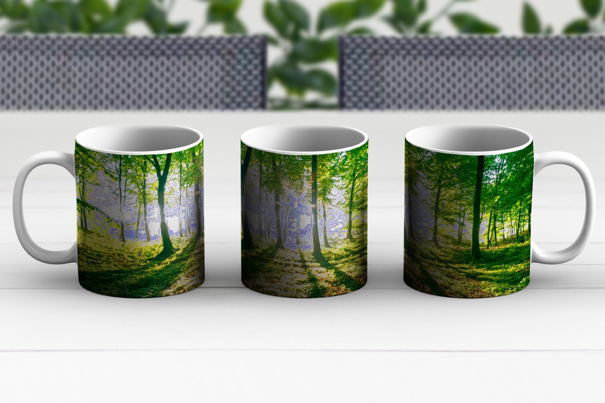 die MuchoWow durch des Keramik, Teetasse, Die Geschenk Tasse Sonne bricht in, Wälder Becher, Kaffeetassen, Teetasse, Nationalparks Söderåsen