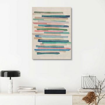Posterlounge Holzbild Mareike Böhmer, Pastel Stripes 1, Wohnzimmer Minimalistisch Malerei