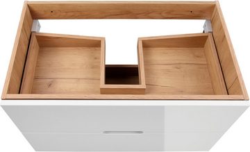 andas Waschtisch Lund Badezimmerschrank Unterschrank mit Becken (Set), Waschplatz mit Waschbecken und 2 Auszügen Breite 80 cm