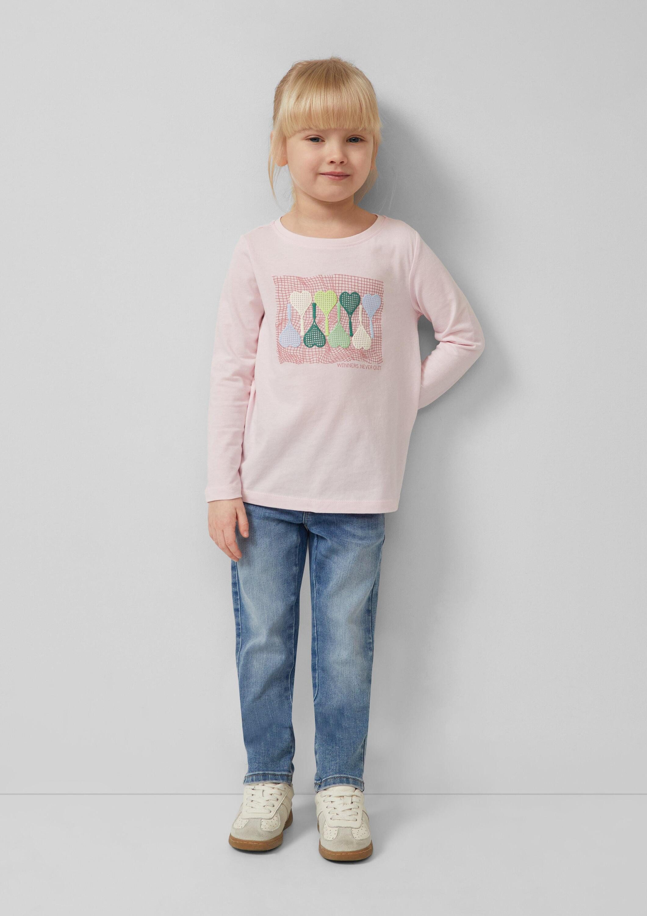 s.Oliver Langarmshirt T-Shirt Langarmshirt im A-Shape mit Print