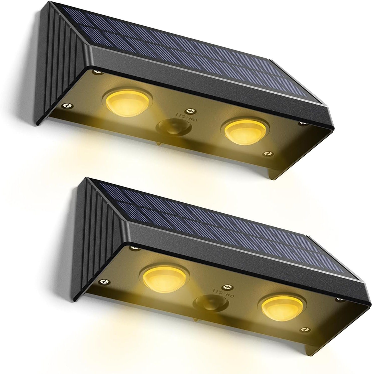 DOPWii LED Solarleuchte 2 Stück Solar Wandlampe,IP55 Wasserdicht Außenleuchte für Hof,Garten