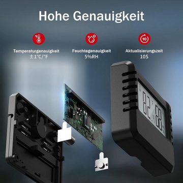 GelldG Hygrometer Mini LCD Digital Thermometer für Gewächshaus Autos Zuhause Büro