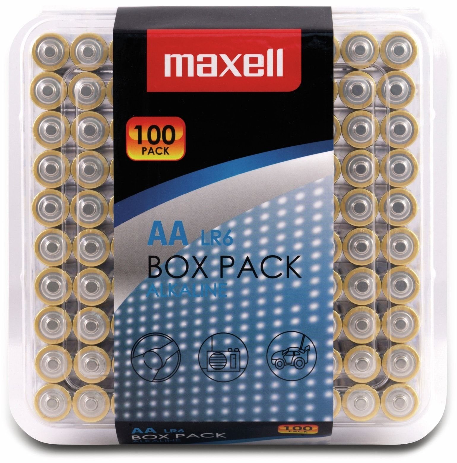 Maxell MAXELL Mignon-Batterie Alkaline, AA, LR6, 100er Batterie