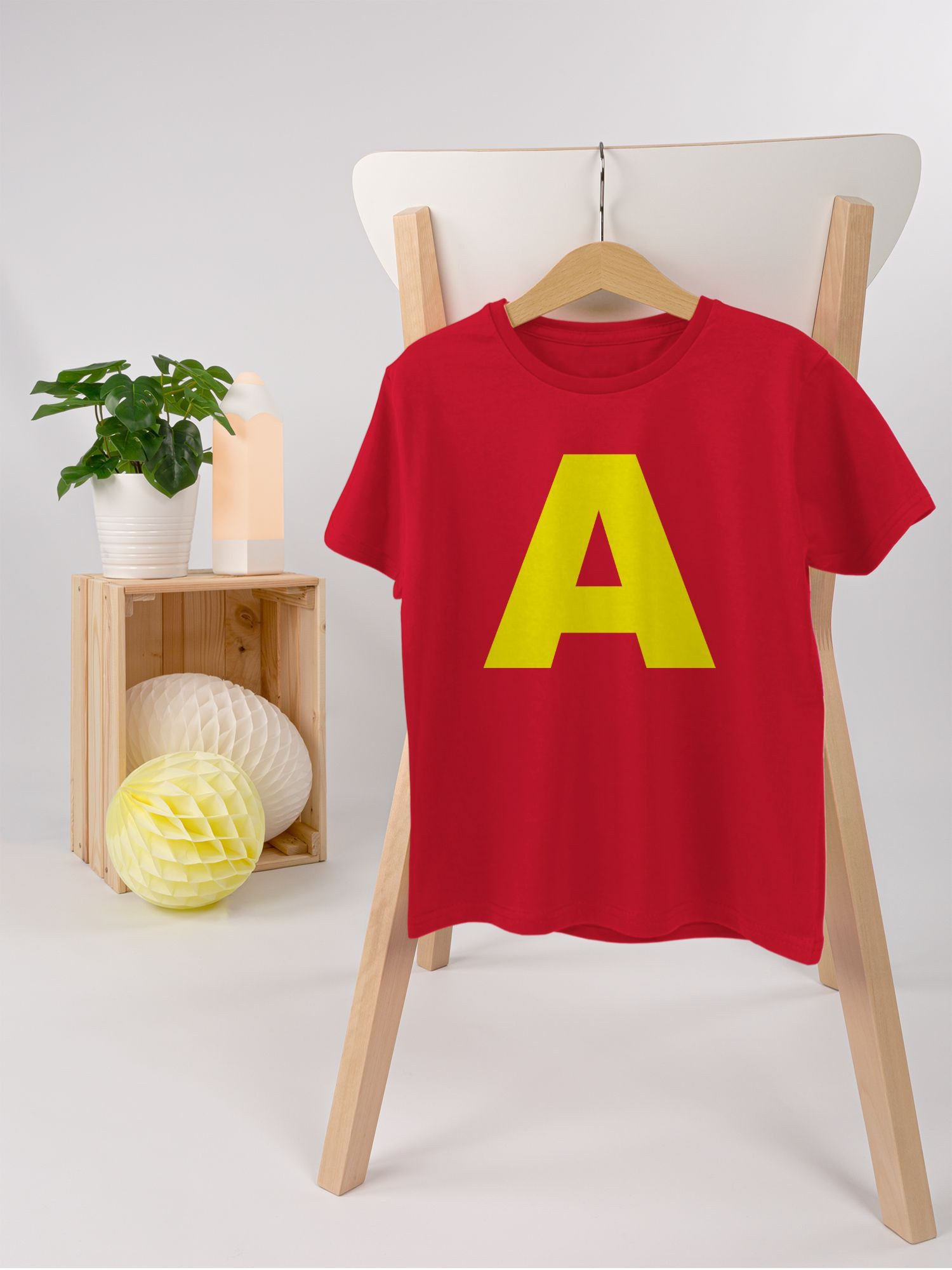 T-Shirt Kostüm Buchstabe A Streifenhörnchen Chipmunk Alvin I Passend für Karne