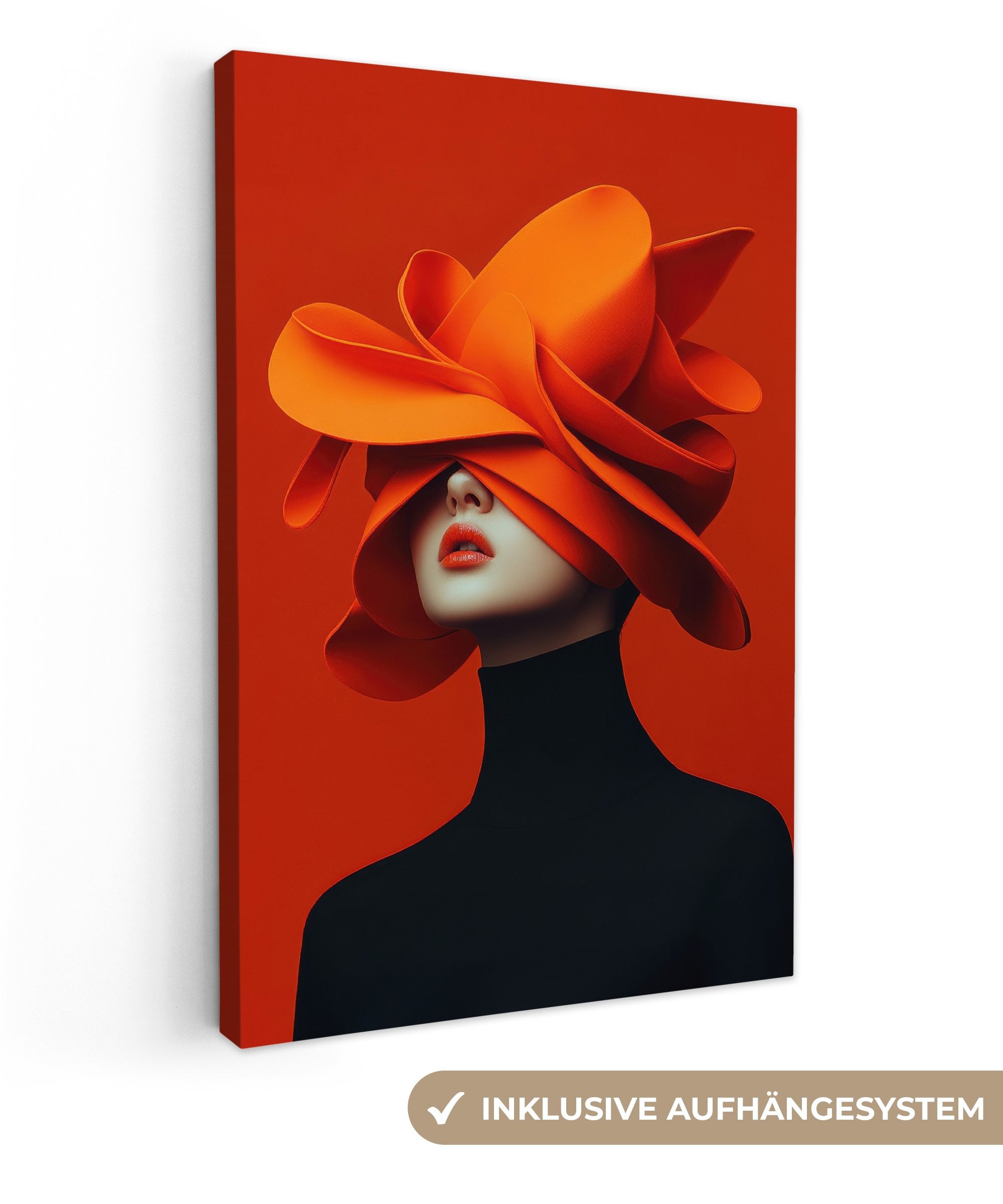 OneMillionCanvasses® Leinwandbild Orange - Hut - günstig online kaufen