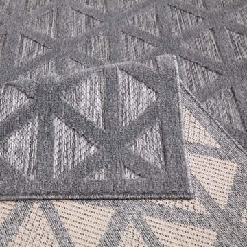 Teppich In-& Outdoorteppich Santorini 446, 3D-Effekt, Geo-Muster, Carpet City, rechteckig, Höhe: 5 mm, Wetterfest & UV-beständig für Terrasse, Balkon, Küche, Flur