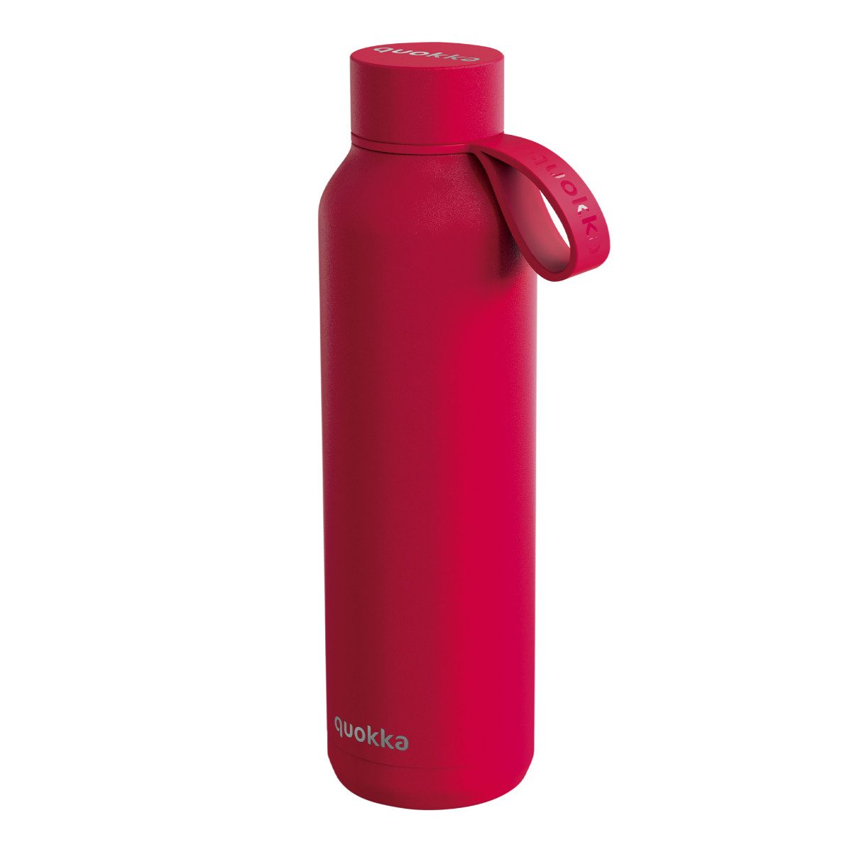 Quokka Trinkflasche Cherry Red Edelstahl isoliert 630 ml Thermoflasche mit Trageschlaufe, Thermofunktion