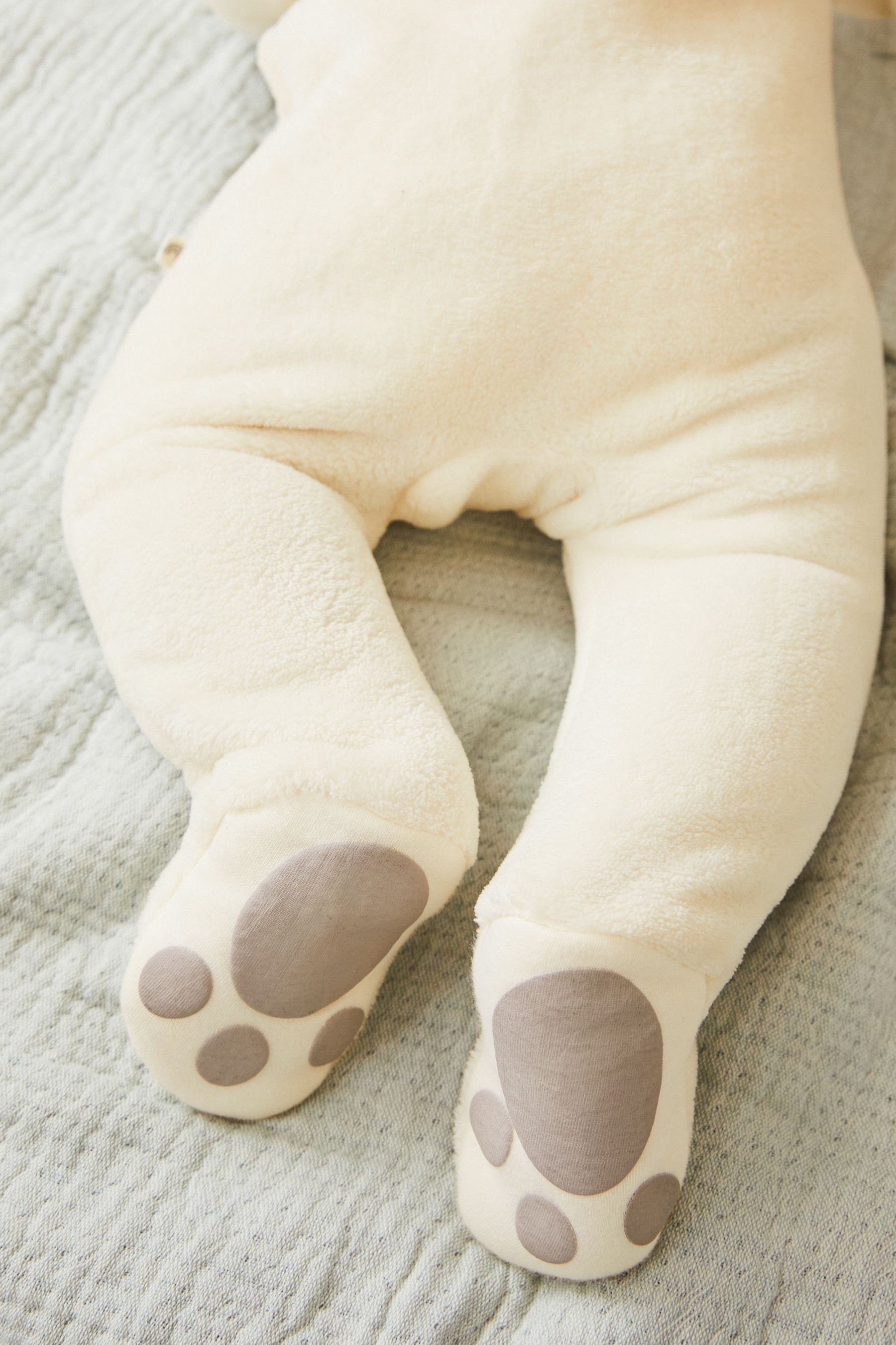 Next Schlafoverall Baby Schlafanzug aus Fleece Cream (1-tlg)