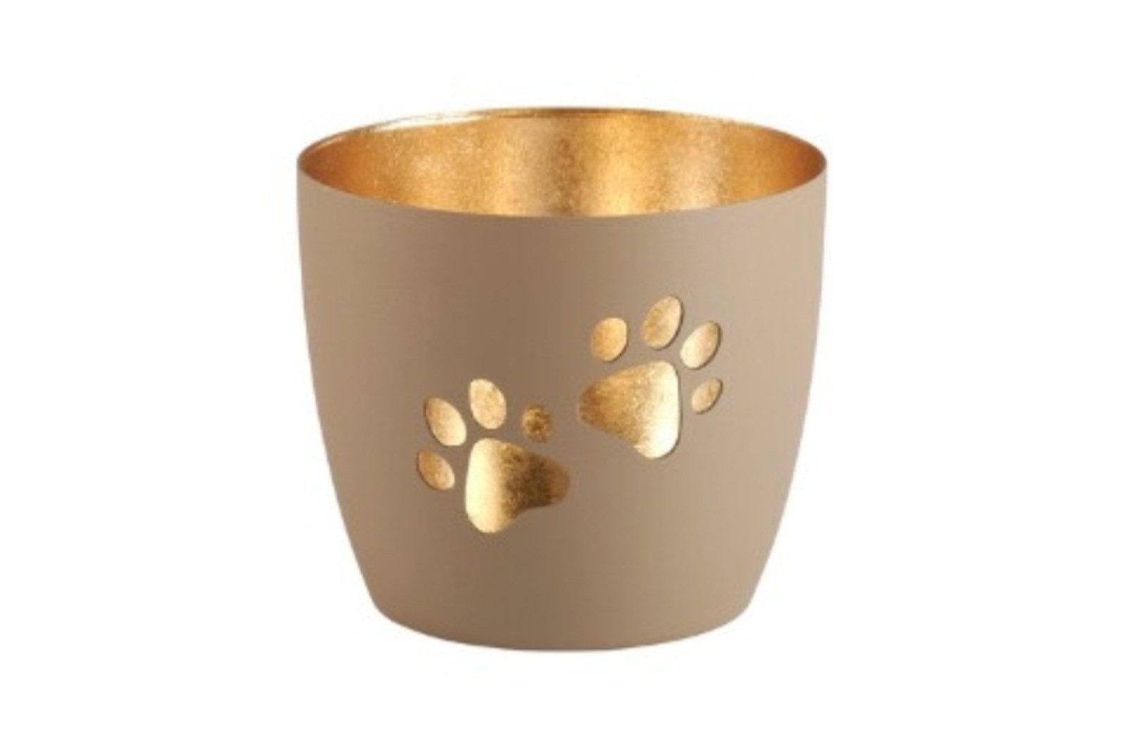 Giftcompany Windlicht Windlicht Madras Pfoten Sandstone/Gold