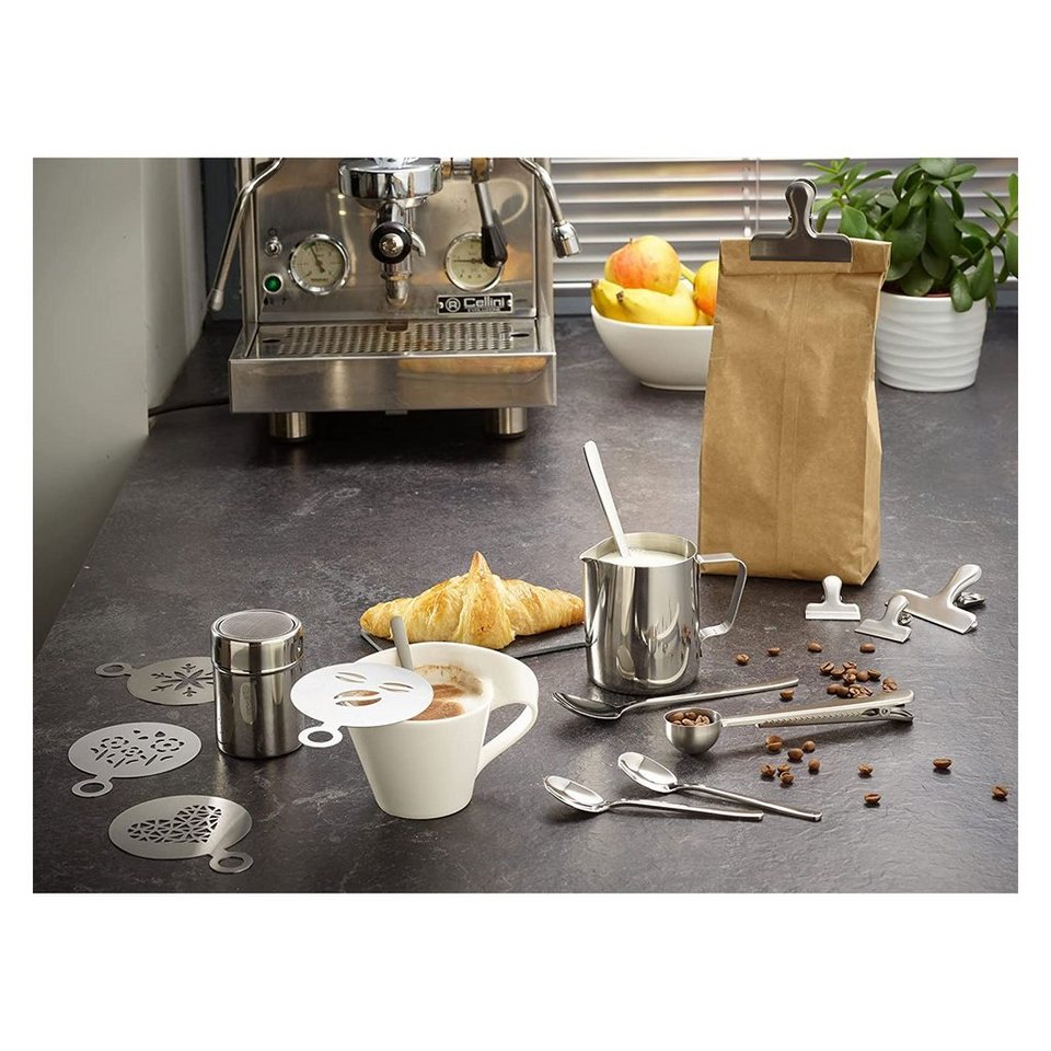 ECHTWERK Barista-Set, Kaffeezubehör-Set, ideal für Cappuccino oder Latte  Macchiato, 23-tlg., Dekoratives sowie stilvolles Kaffeezubehör-Set aus  hochwertigem Edelstahl