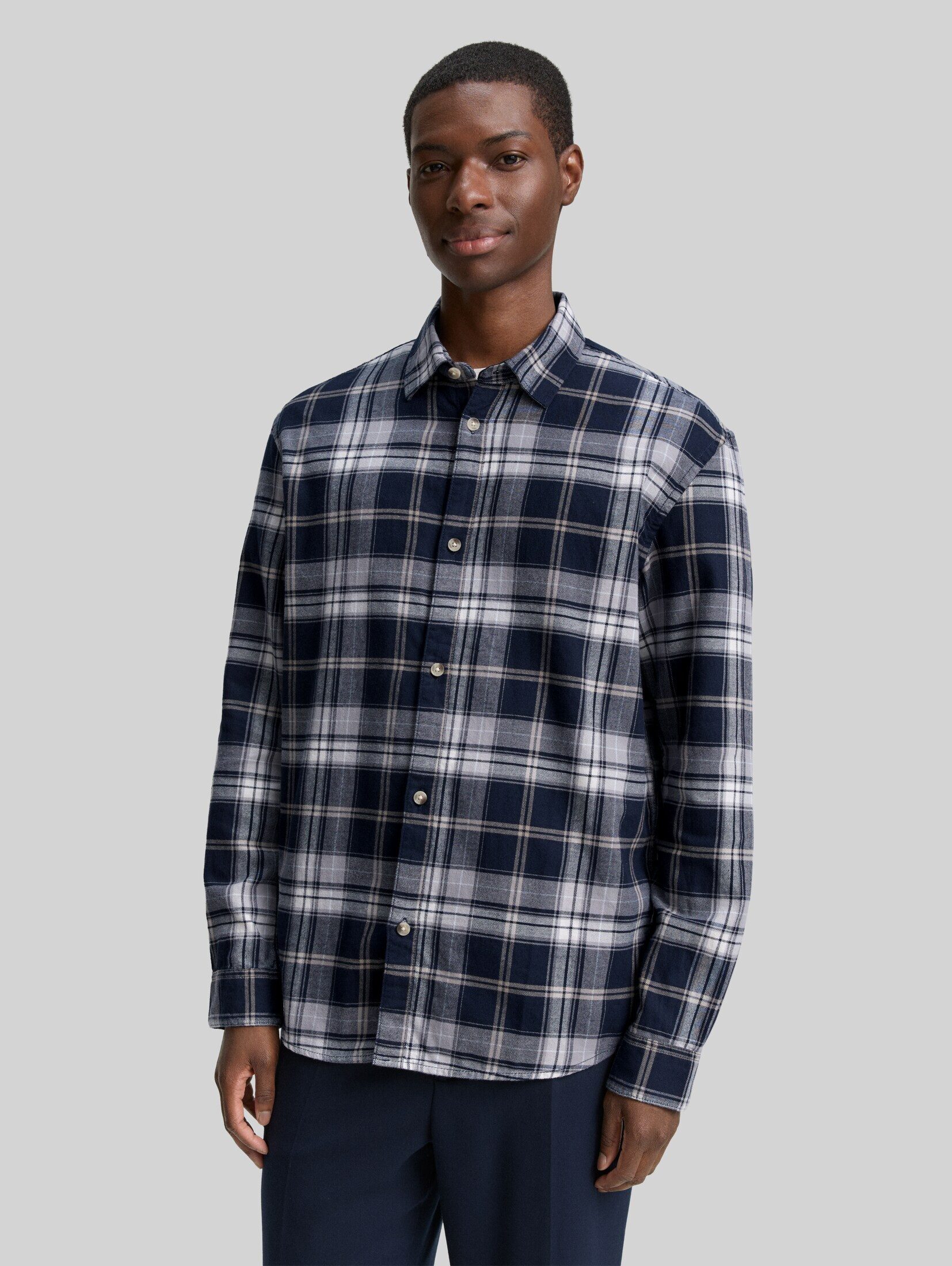 TOM TAILOR Denim Langarmhemd Blusen & Shirts Relaxed Fit Hemd mit Karomuster