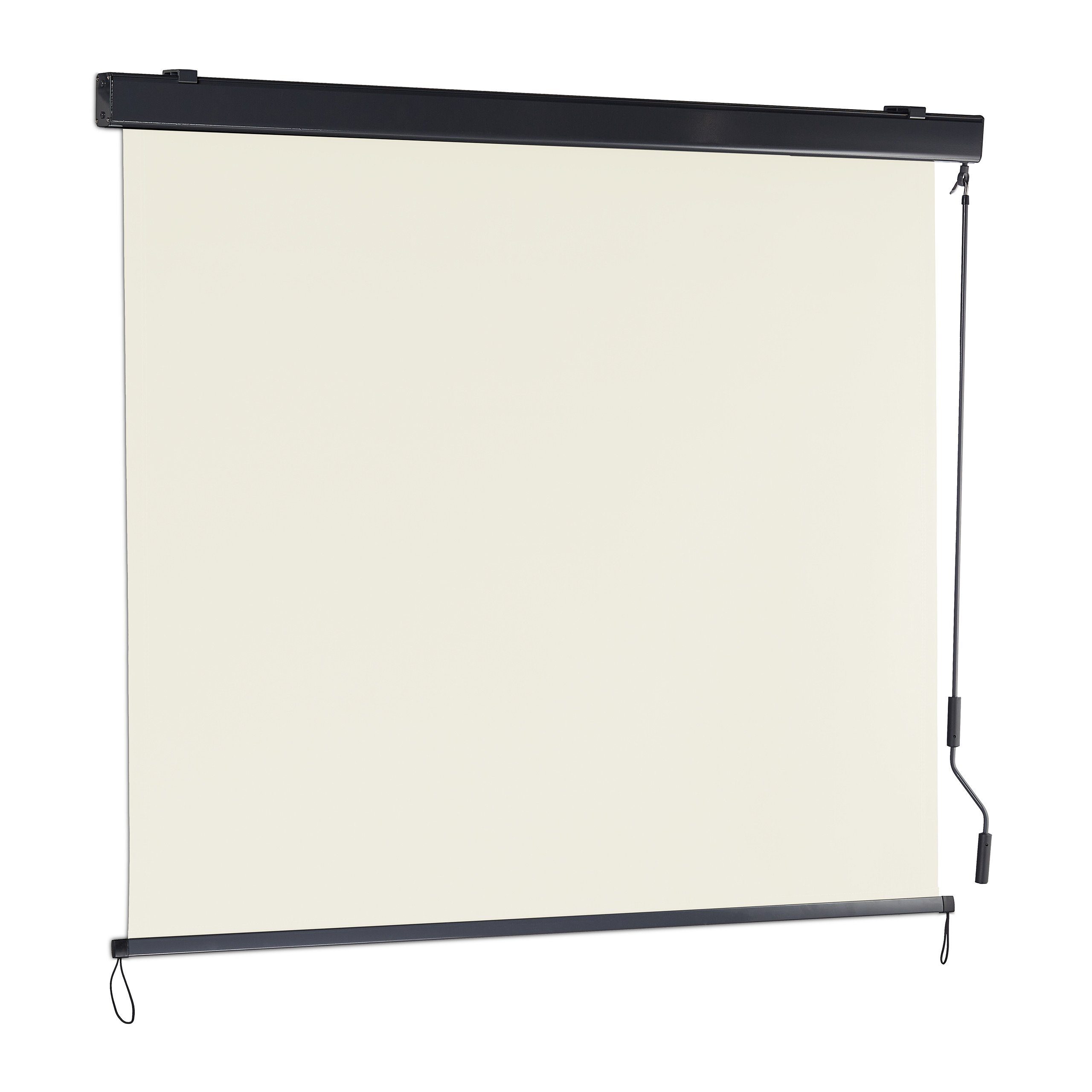 relaxdays Senkrechtmarkise Beige Senkrechtmarkise mit Kurbel