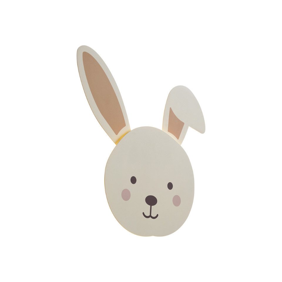 Qazqa Wandleuchte Animal faces, Dimmbar, LED fest integriert, Extra-Warmweiß, QAZQA Wand­leuchte, integrated, Beige, Stahl, Für Kinder