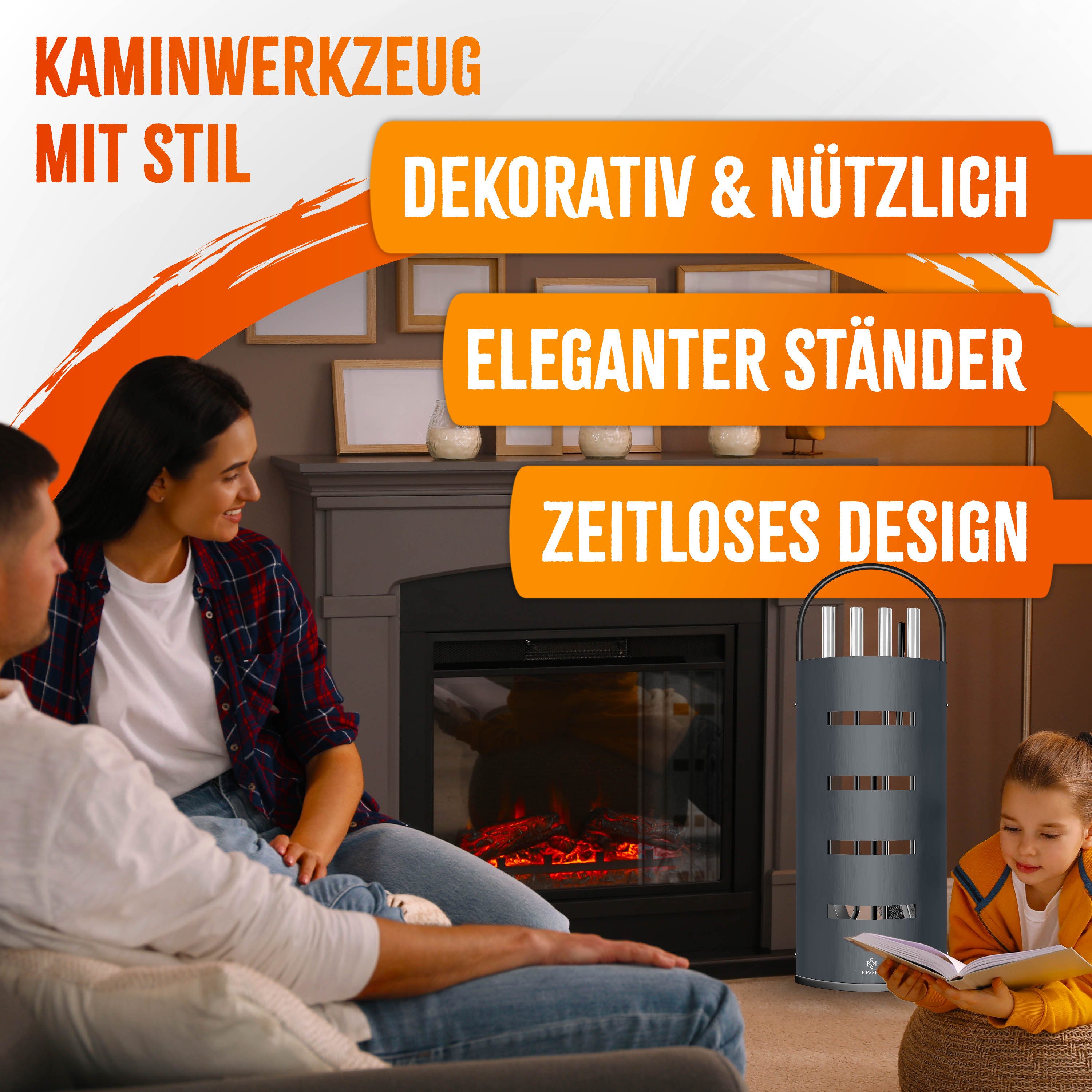 KESSER Kamingarnitur, (Reinigungs-Set 5 Teile: Besen, günstig online kaufen