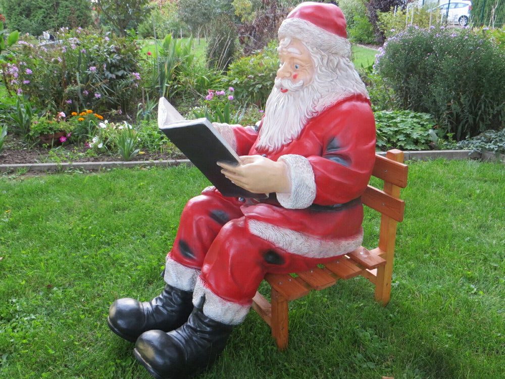 DEKO VERTRIEB BAYERN Weihnachtsmann XXL Weihnachtsmann mit Buch+Holzstuhl l günstig online kaufen