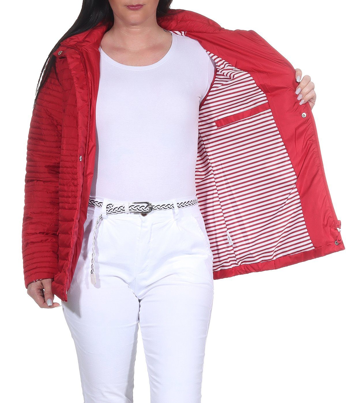 auch Übegrangsjacke Aurela Damenmode leichte Damen leichte angenehm Sommerjacke großen in Outdoor erhältlich, Jacke Steppjacke Größen Rot