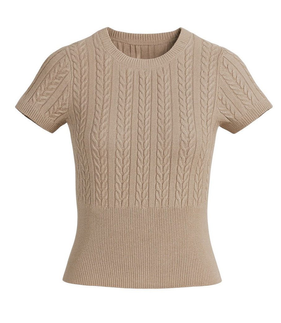 Kurzarmpullover Damen Strickpullover mit kurzem Ärmel S/M Art.411