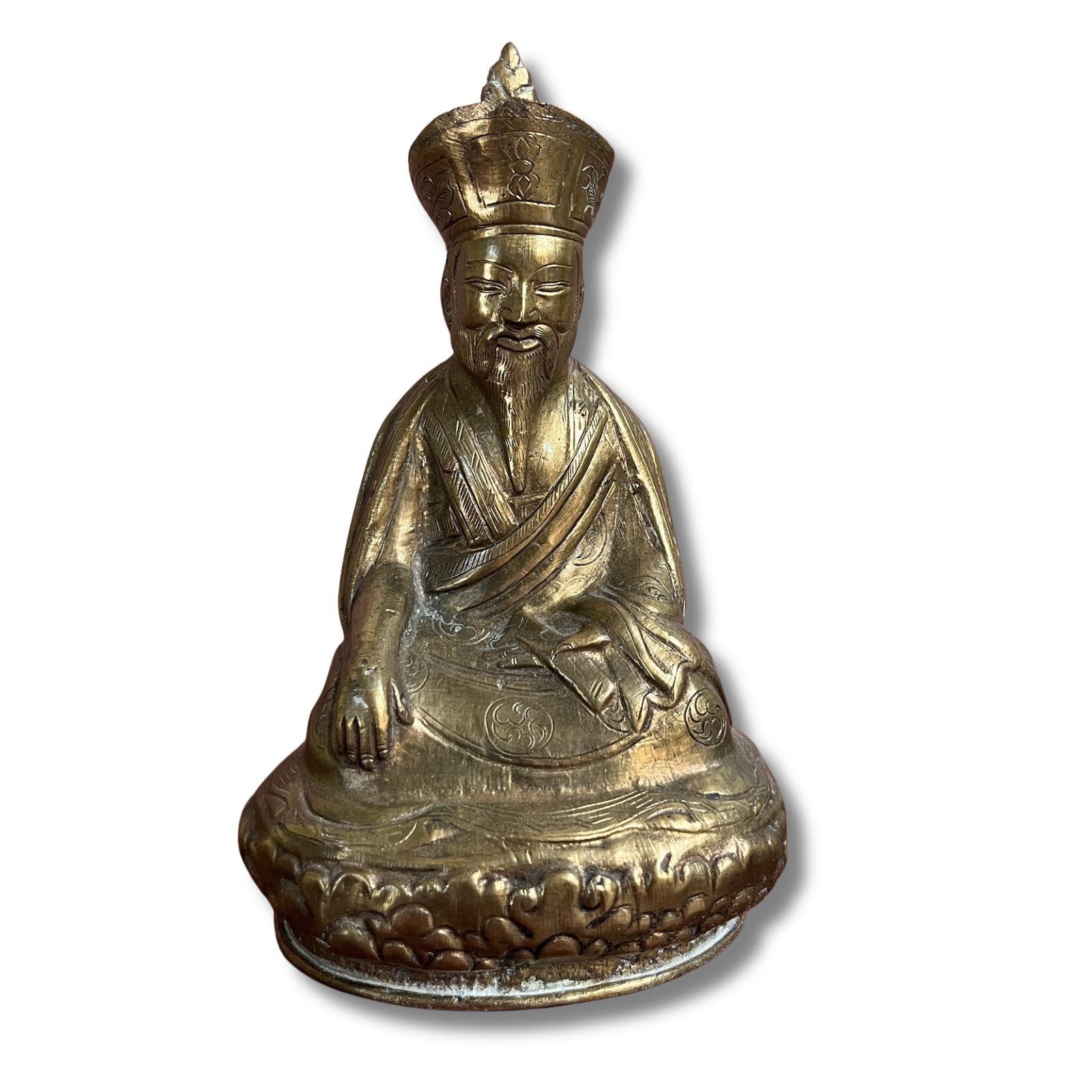 Asien LifeStyle Buddhafigur Shabdrung Ngawang Namgyel alte Messing Figur