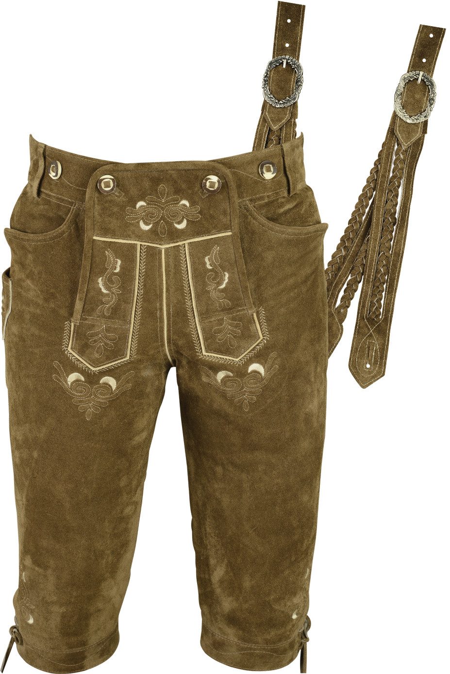 Fuente Leather Wears Trachtenlederhose Bayerische Kinder Trachten Kniebundlederhose Knielang Beigeolive