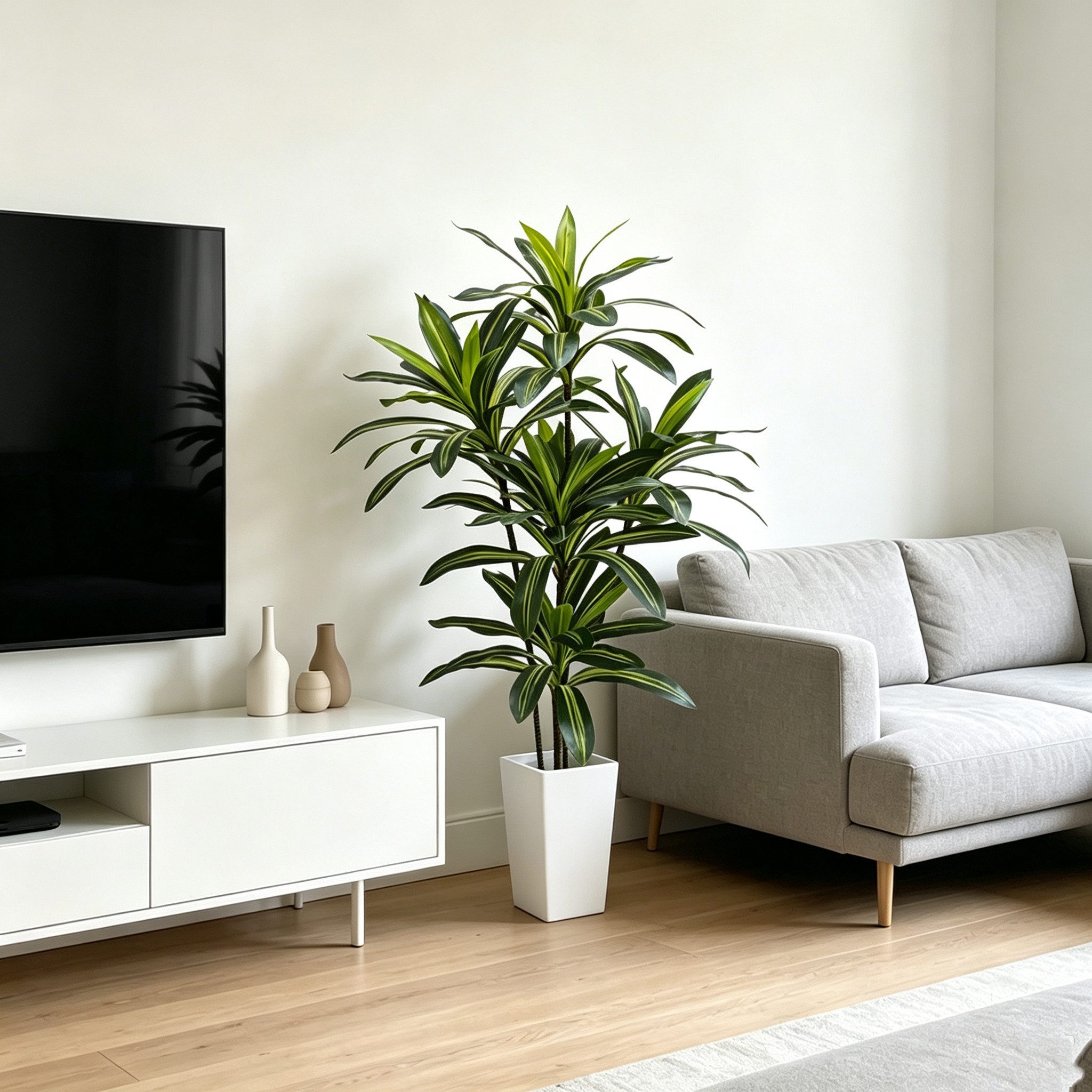 Kunstpflanze künstlicher Dracaena-Baum mit Topf, dekorative Kunstpflanze, GarveeMore – Bild 4 von 5