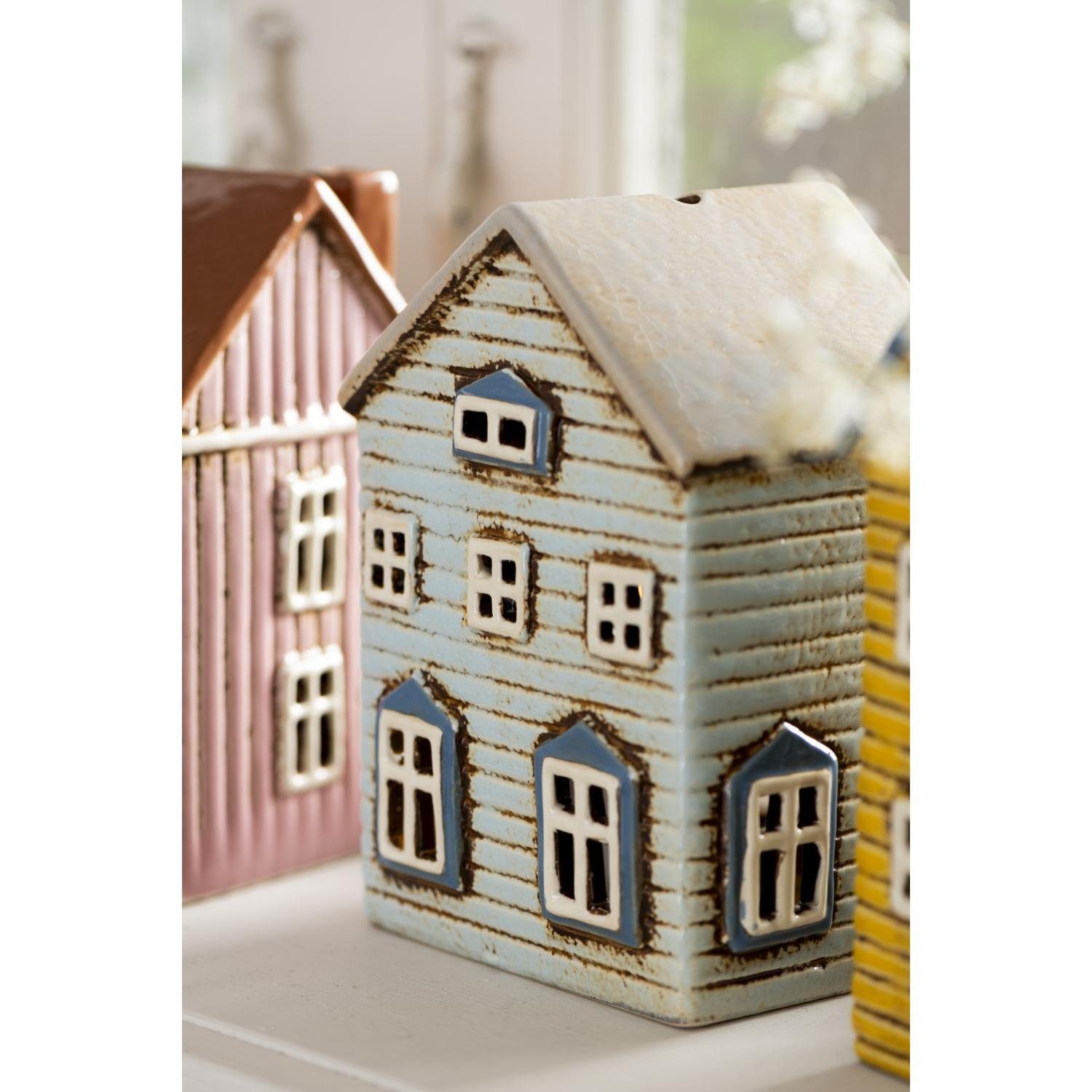 Ib Laursen Kerzenhalter Ib Laursen Haus für Teelicht Thorshavn braune Tür a günstig online kaufen