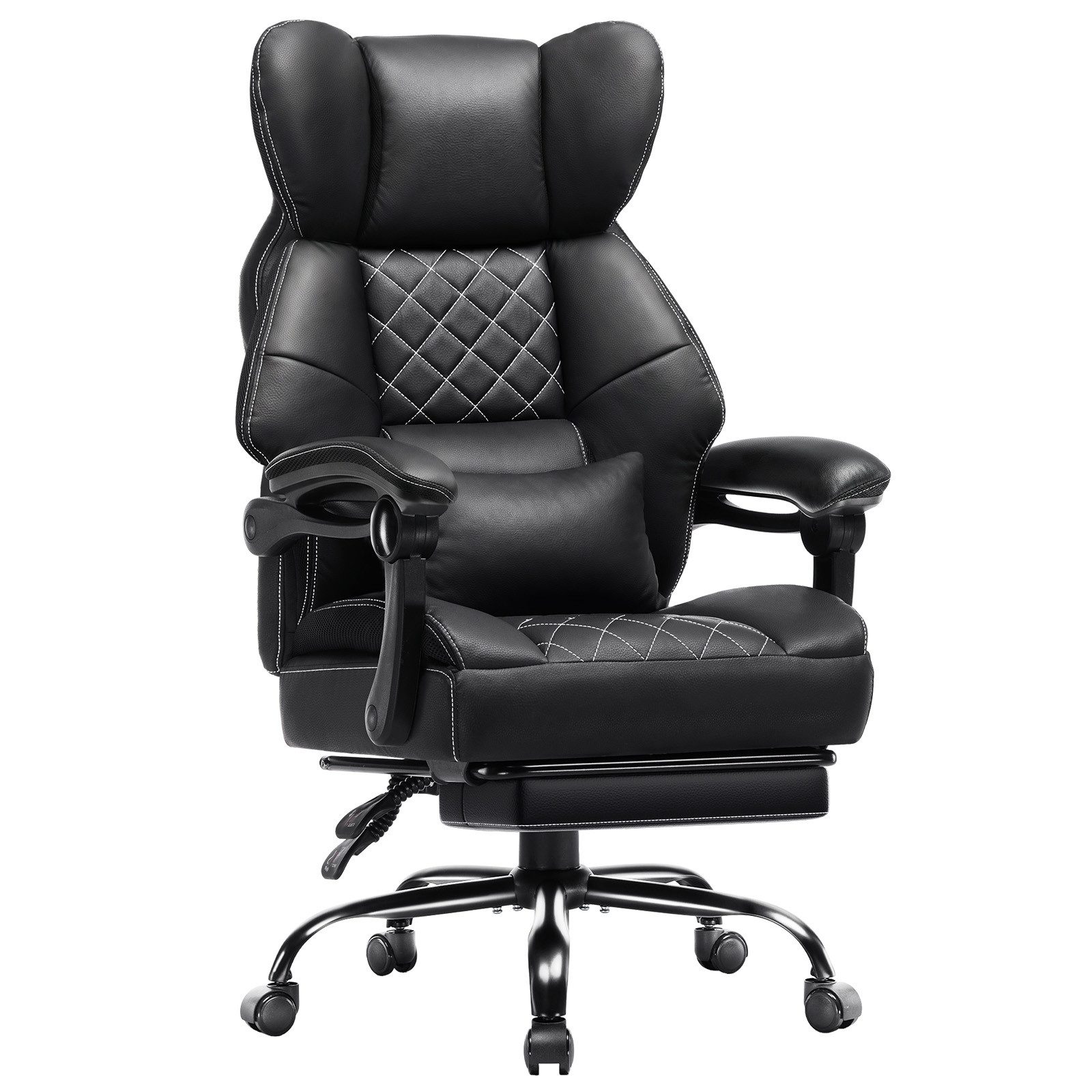GTPLAYER Gaming-Stuhl Ergonomischer Bürostuhl mit Fußstütze und Lendenstütze Chefsessel, breiter Computersessel, Höhenverstellbar, Federkernsitz