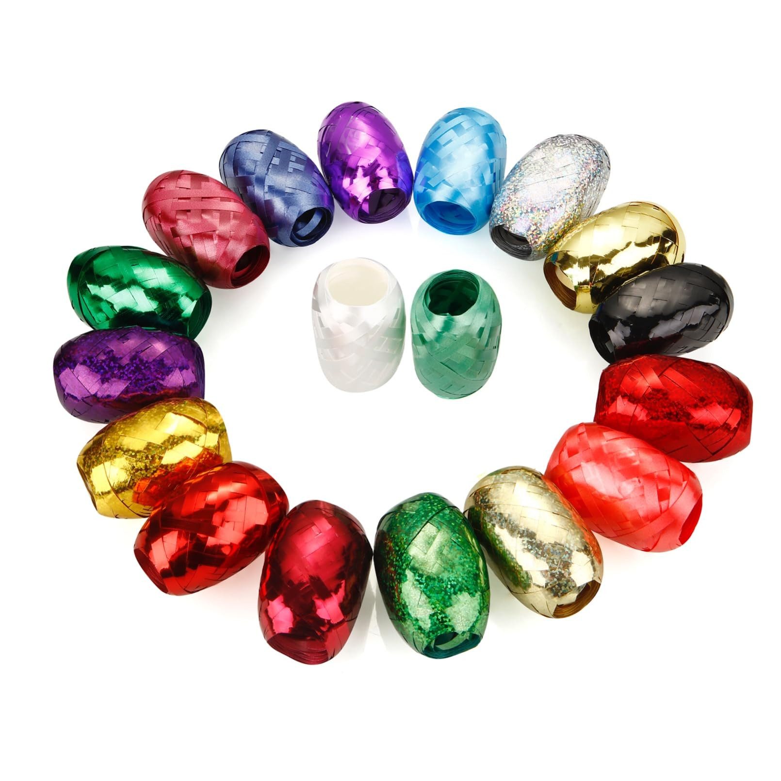 MerryXmas Geschenkband 18x Kräuselband je 20 Meter - buntes Geschenkband & Ringelband, bunte Auswahl