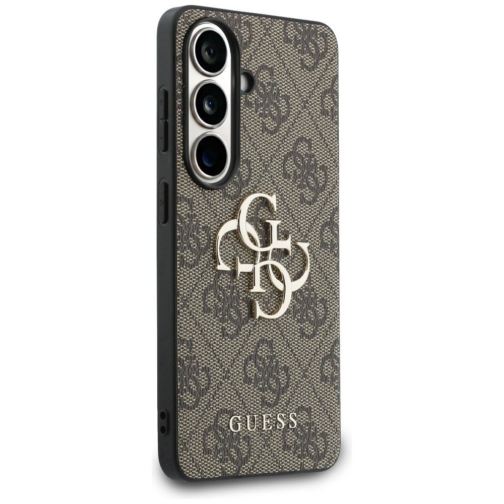 Guess Handyhülle Hülle braun Galaxy S26 Plus Kunstleder Big Logo goldfarben Metall 6,7 Zoll, Kantenschutz – Bild 4 von 5