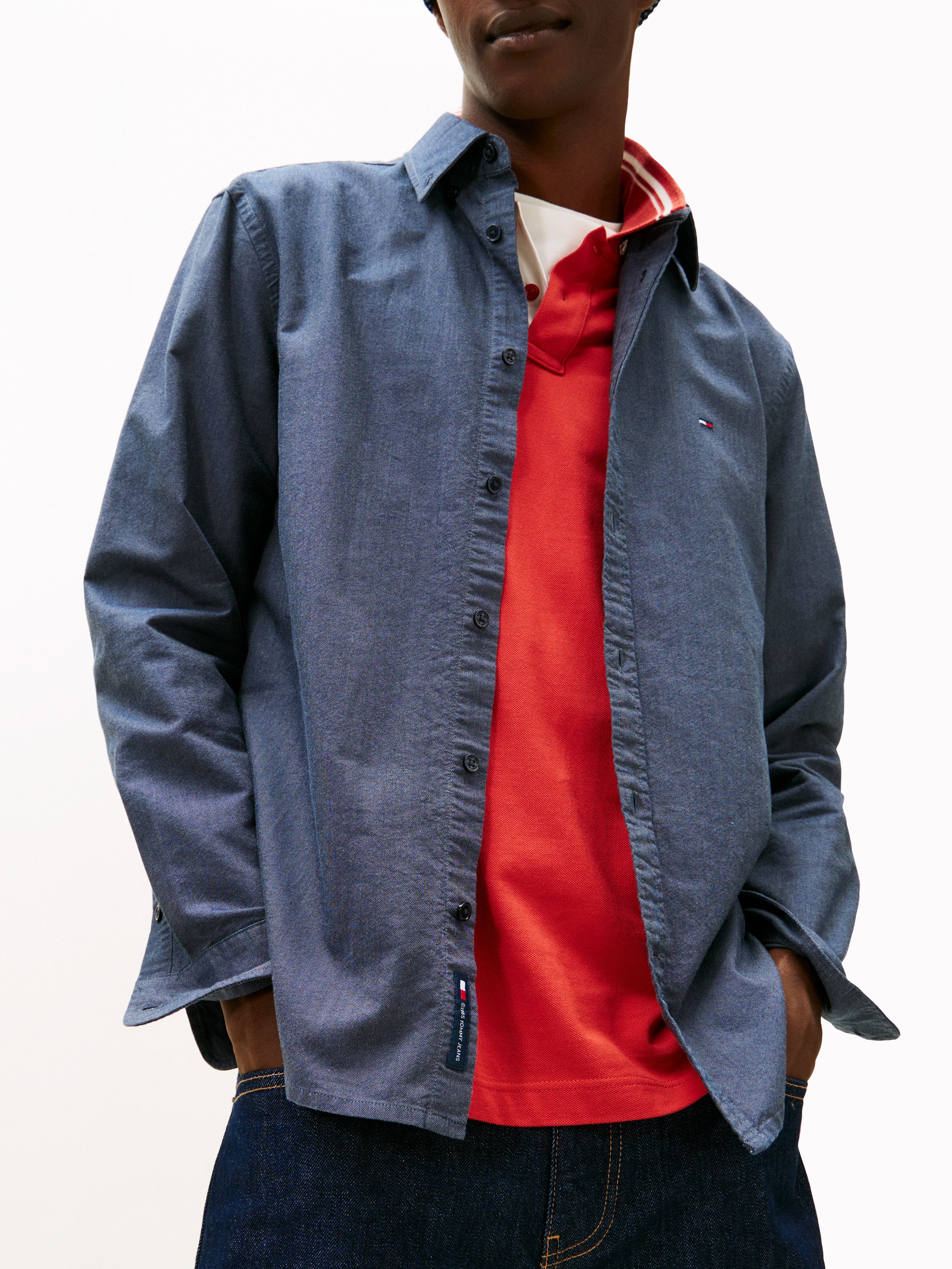 Tommy Jeans Langarmhemd TJM OXFORD regular fit, Button-down-Kragen, basic