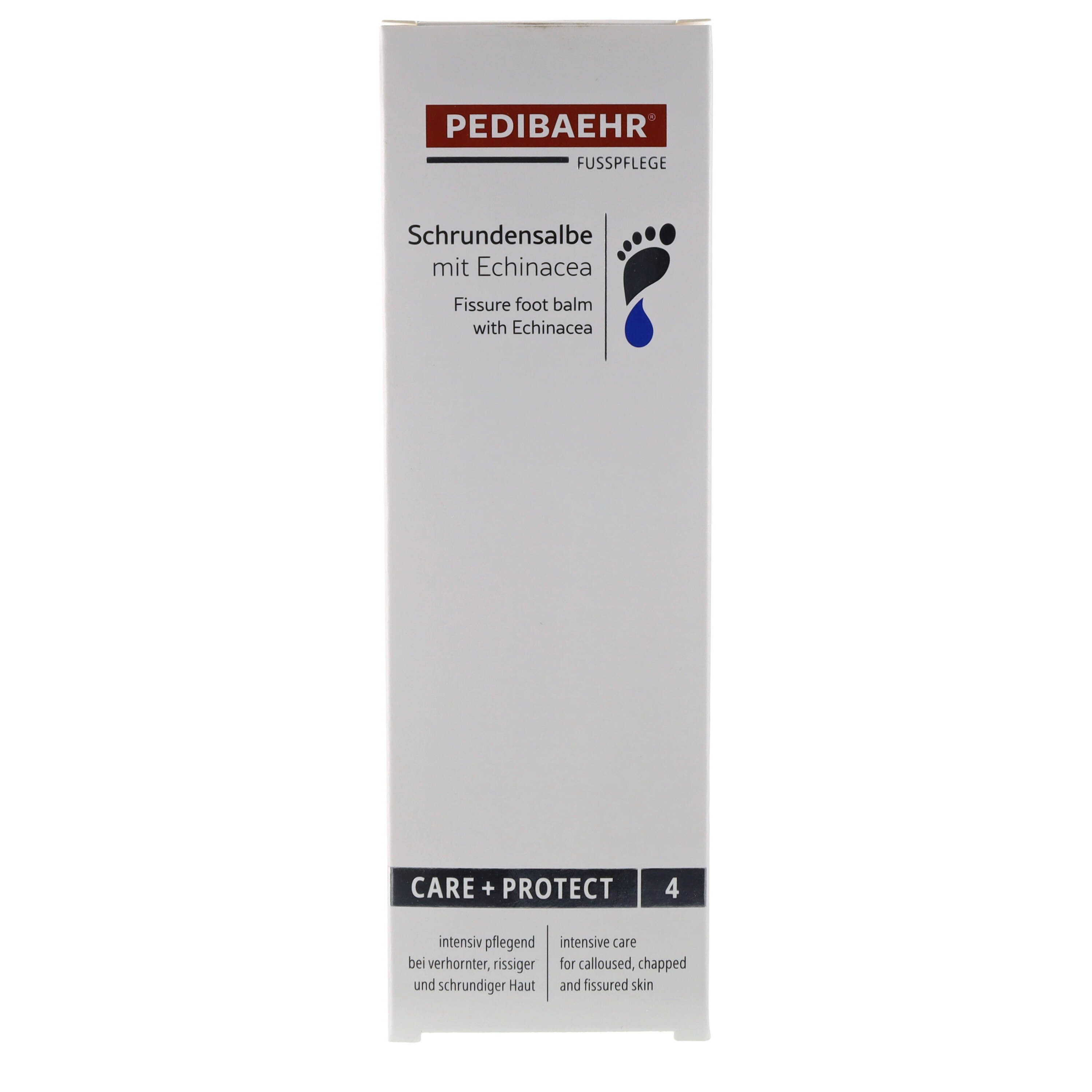 Pedibaehr Fußpflegecreme Pedibaehr Fuß-Schrundensalbe mit Echinacea 125ml reichhaltige Fußpflege, 1-tlg., ideal bei spröder, rissiger, stark verhornter Haut