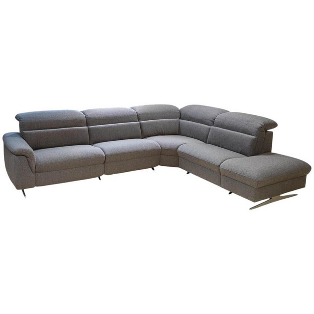 himolla Ecksofa Ecksofa MS 1019 Stoff 24 Q2 Rustica Brikett Grau Metallkufe günstig online kaufen