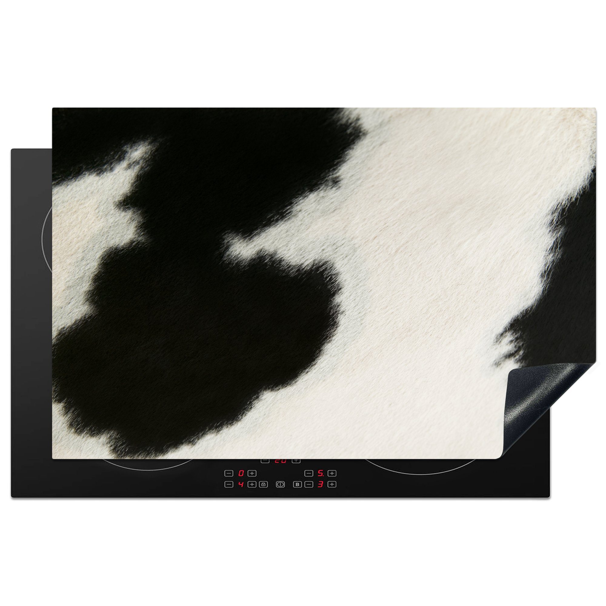 MuchoWow Herdblende-/Abdeckplatte Tiere - Kuh - Fell, Vinyl, (1 tlg), 81x52 cm, Induktionskochfeld Schutz für die küche, Ceranfeldabdeckung