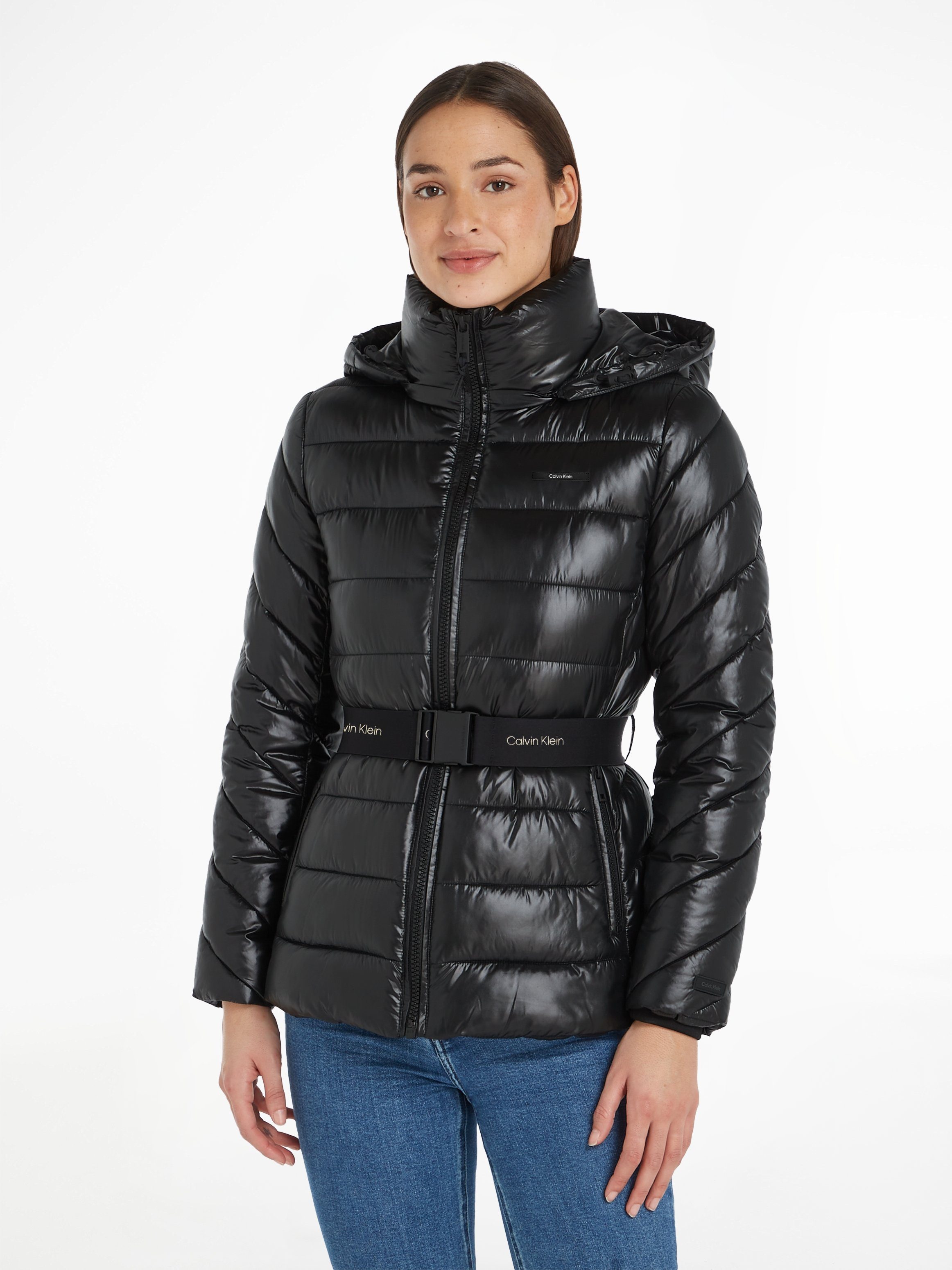 Calvin Klein Steppjacke ESS BELTED PADDED LW JACKET mit Markenlabel