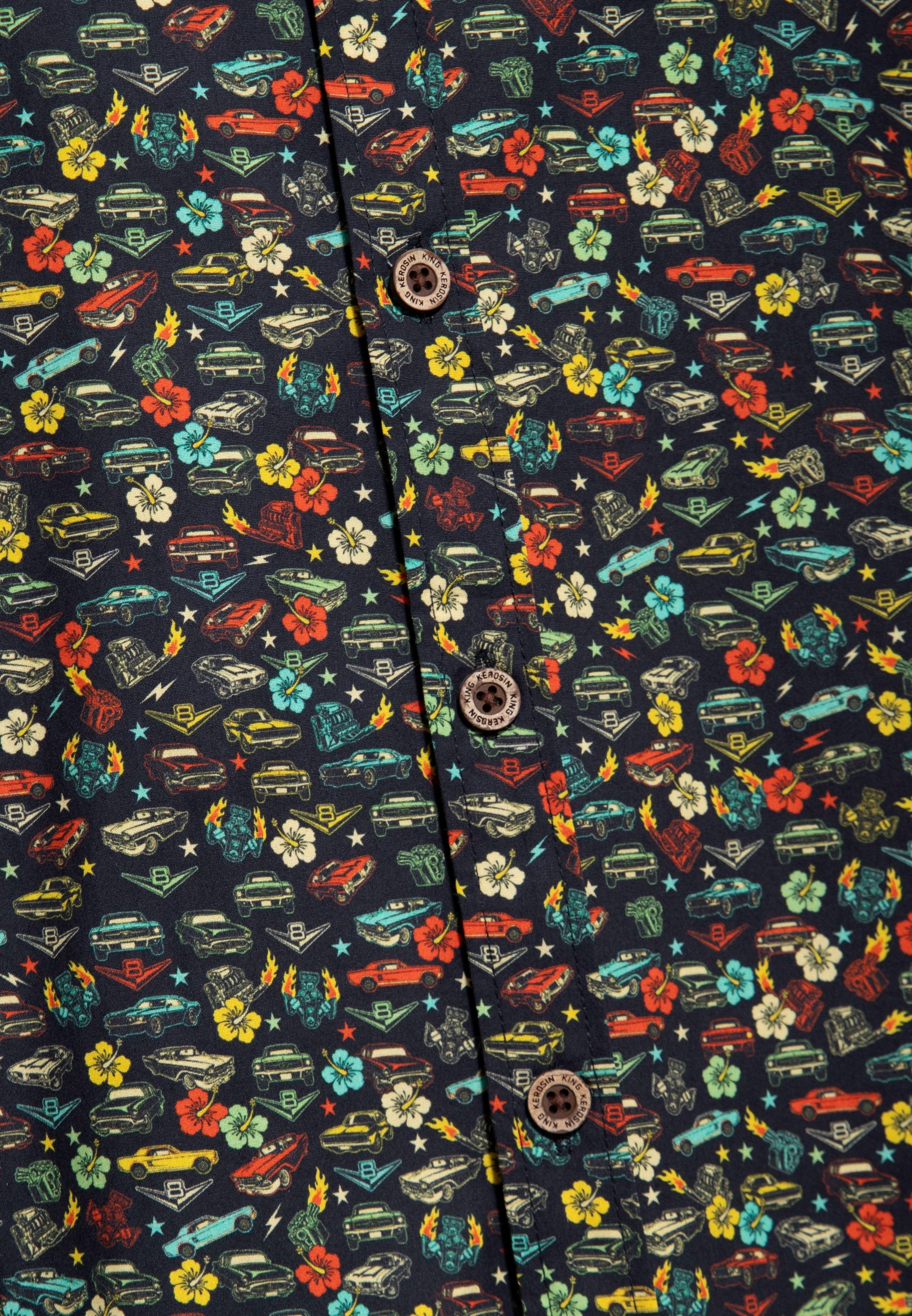 KingKerosin Kurzarmhemd V8 mit Allover-Print