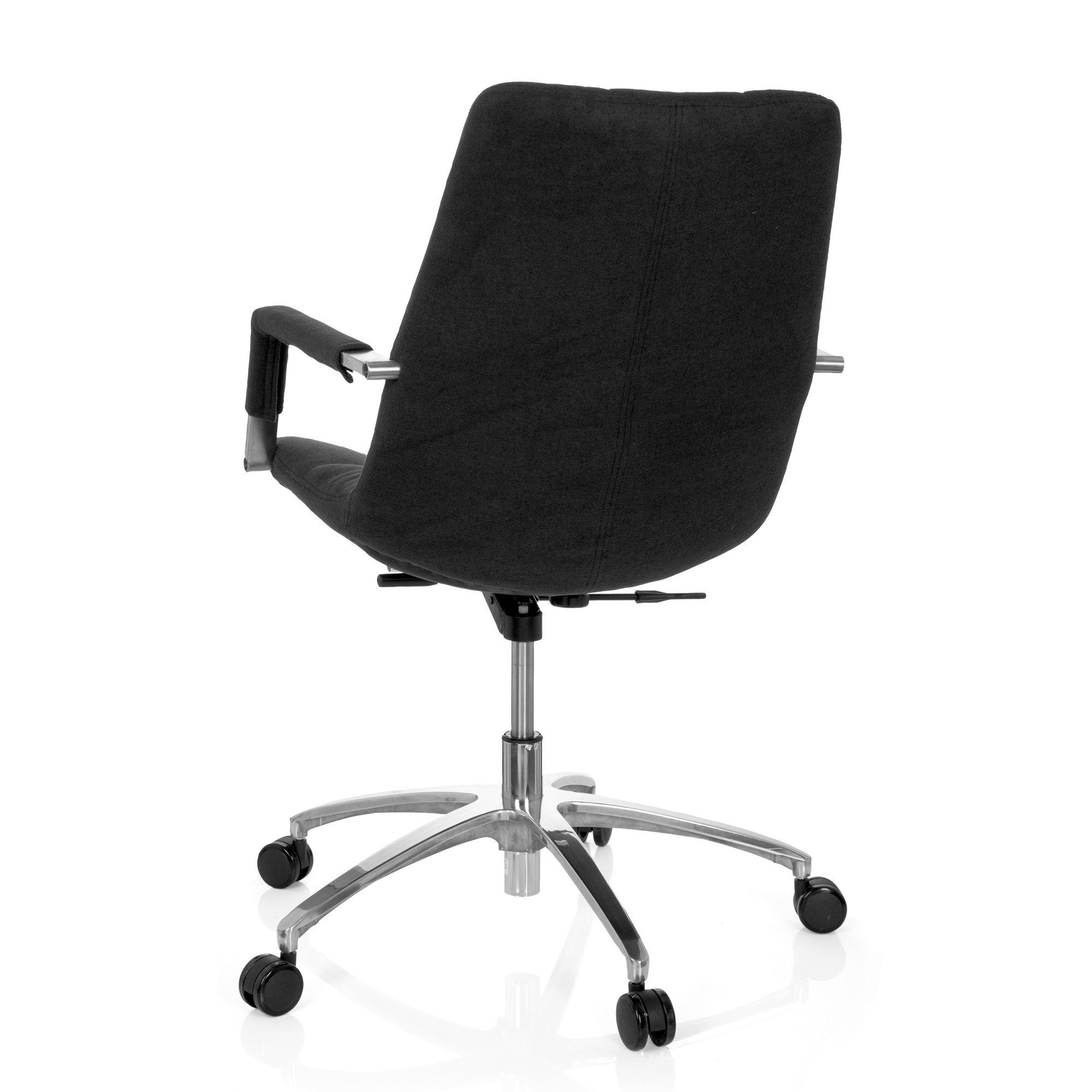 Stoff SARANTO Schreibtischstuhl hjh ergonomisch St), (1 Bürostuhl mit OFFICE Schwarz Armlehnen Office Drehstuhl Home