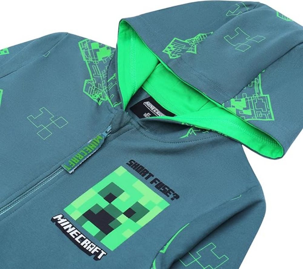 Minecraft Kapuzensweatshirt MINECRAFT Kapuzen Sweatshirtjacke Jungen+Mädchen 6-12Jahre Minecraft Kinder Sweatshirtjacke Pullover