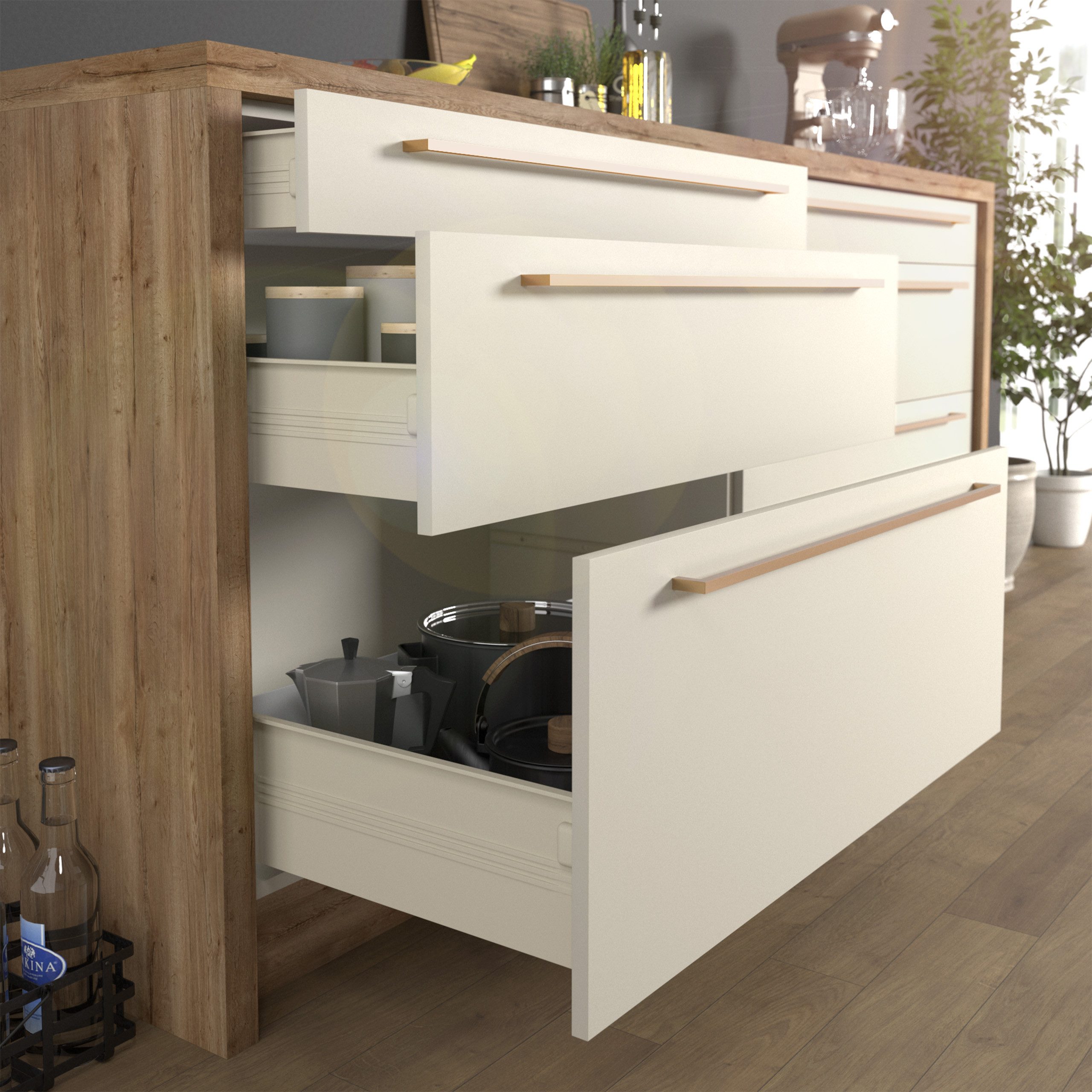 SO-TECH® Schubkasten Schubladensystem Metallbox Zargenhöhe 86 mm cremeweiß, Nennlänge 30 cm – Bild 3 von 5