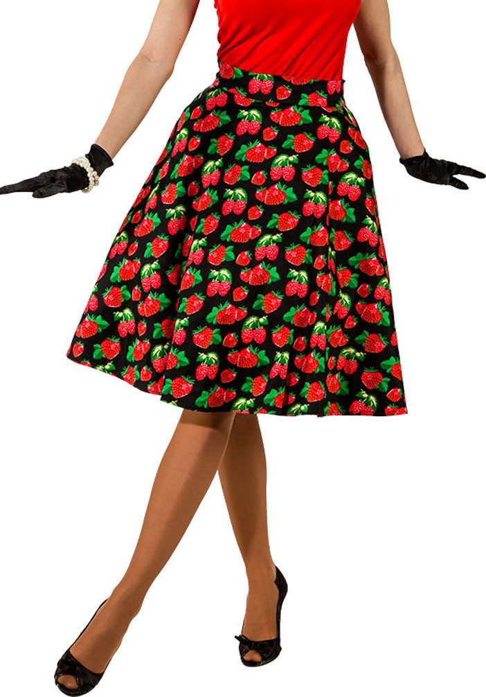 Karneval-Klamotten Kostüm 50er Jahre Damen Rock n Roll Rock schwarz rot, Rockabilly Karneval Outfit Erwachsene Damen Karnevalskostüm Retro Look