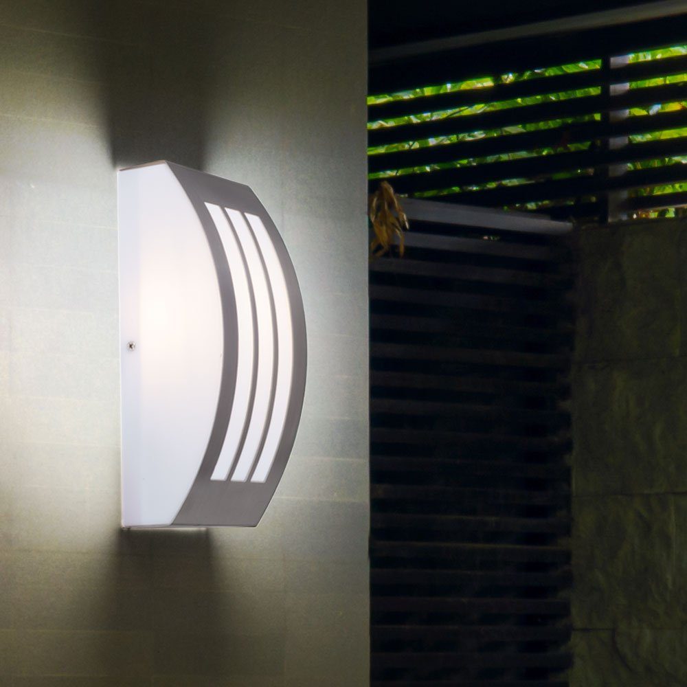 Warmweiß, Außen-Wandleuchte, Außenleuchte etc-shop LED inklusive, Fassadenleuchte Leuchtmittel Wandlampe Haustürleuchte Edelstahl